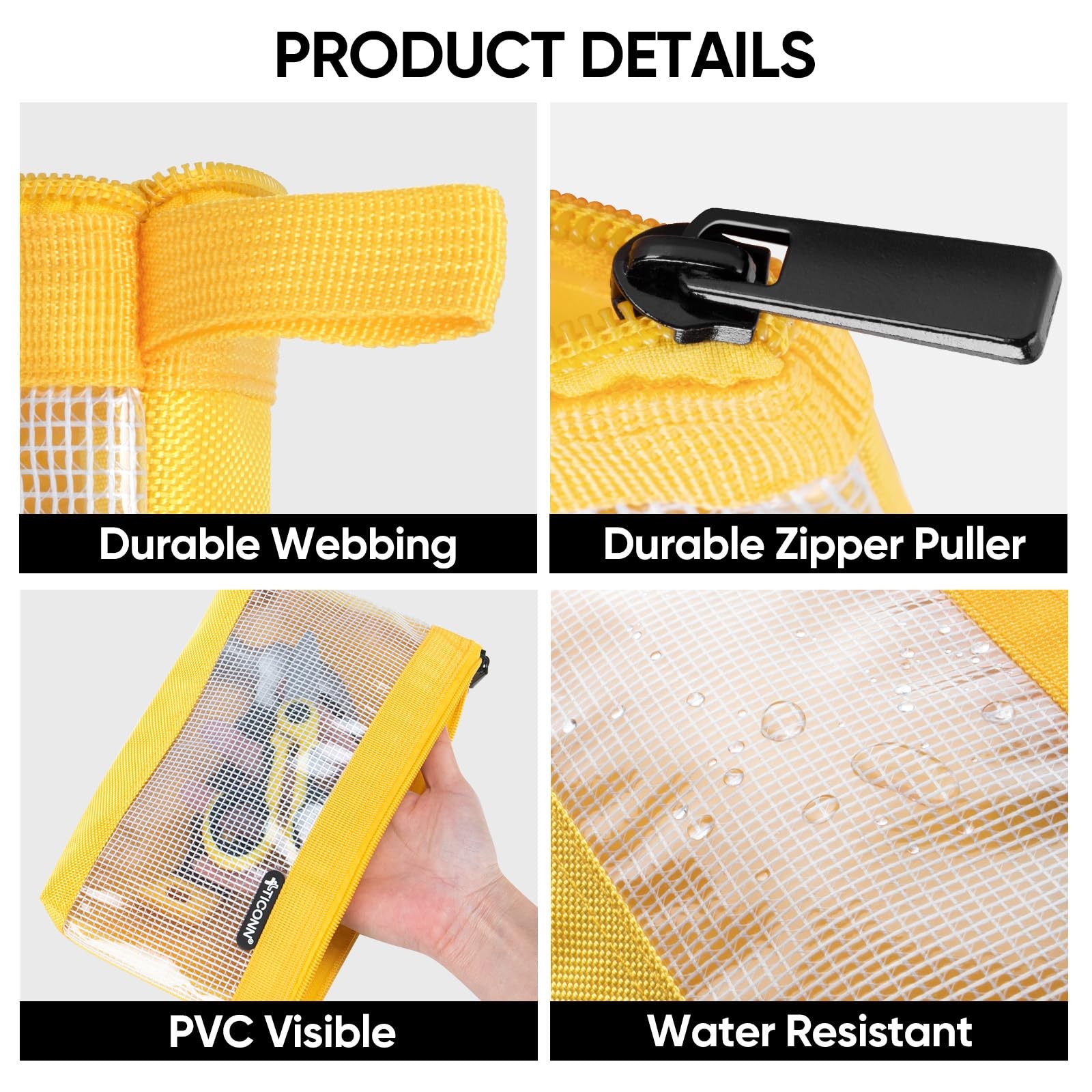 Tool Pouch, 1680D Oxford Small Tool Bag, Tool Pouches with Zipper, Clear Util…