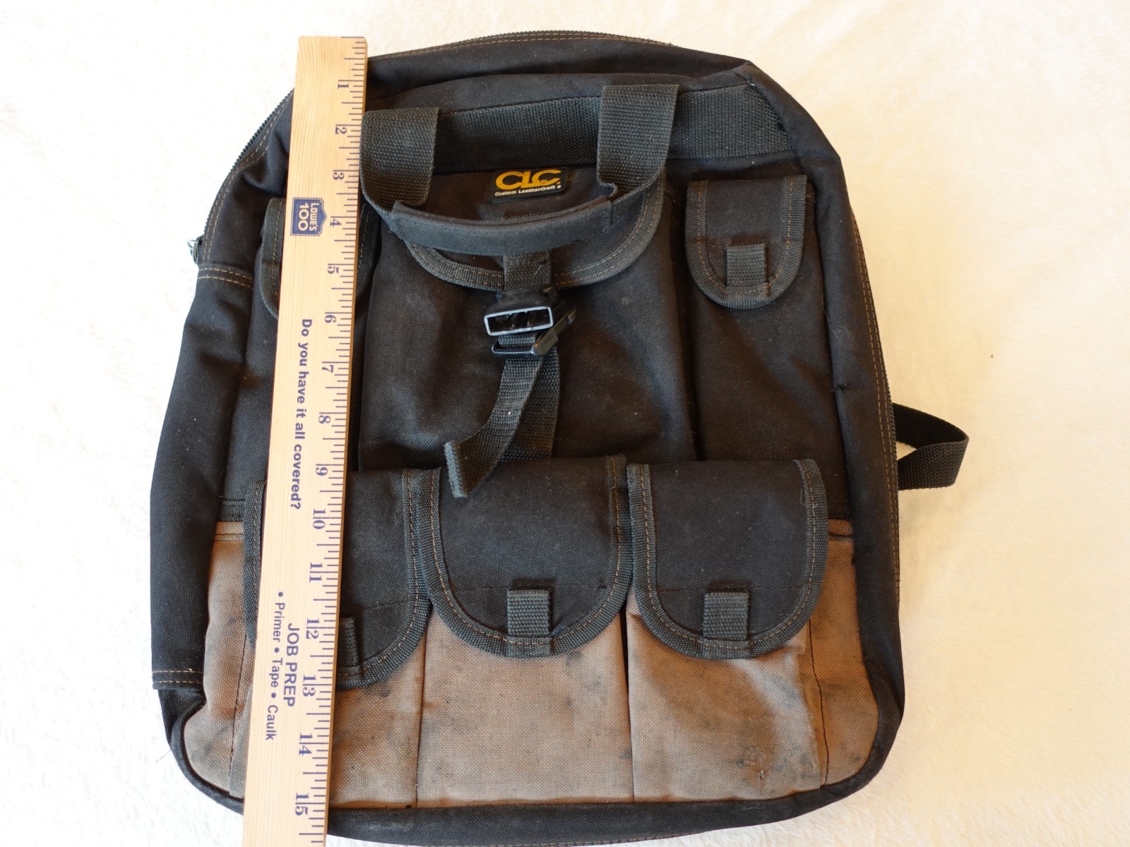 CLC Electricians Backpack Tool Bag 1130 Custom Leathercraft Foldout Work Pouch