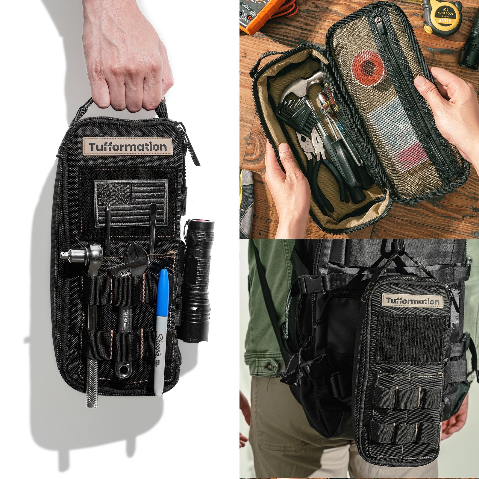 Heavy Duty Small Tool Bag Pouch, Utility Organizer Case