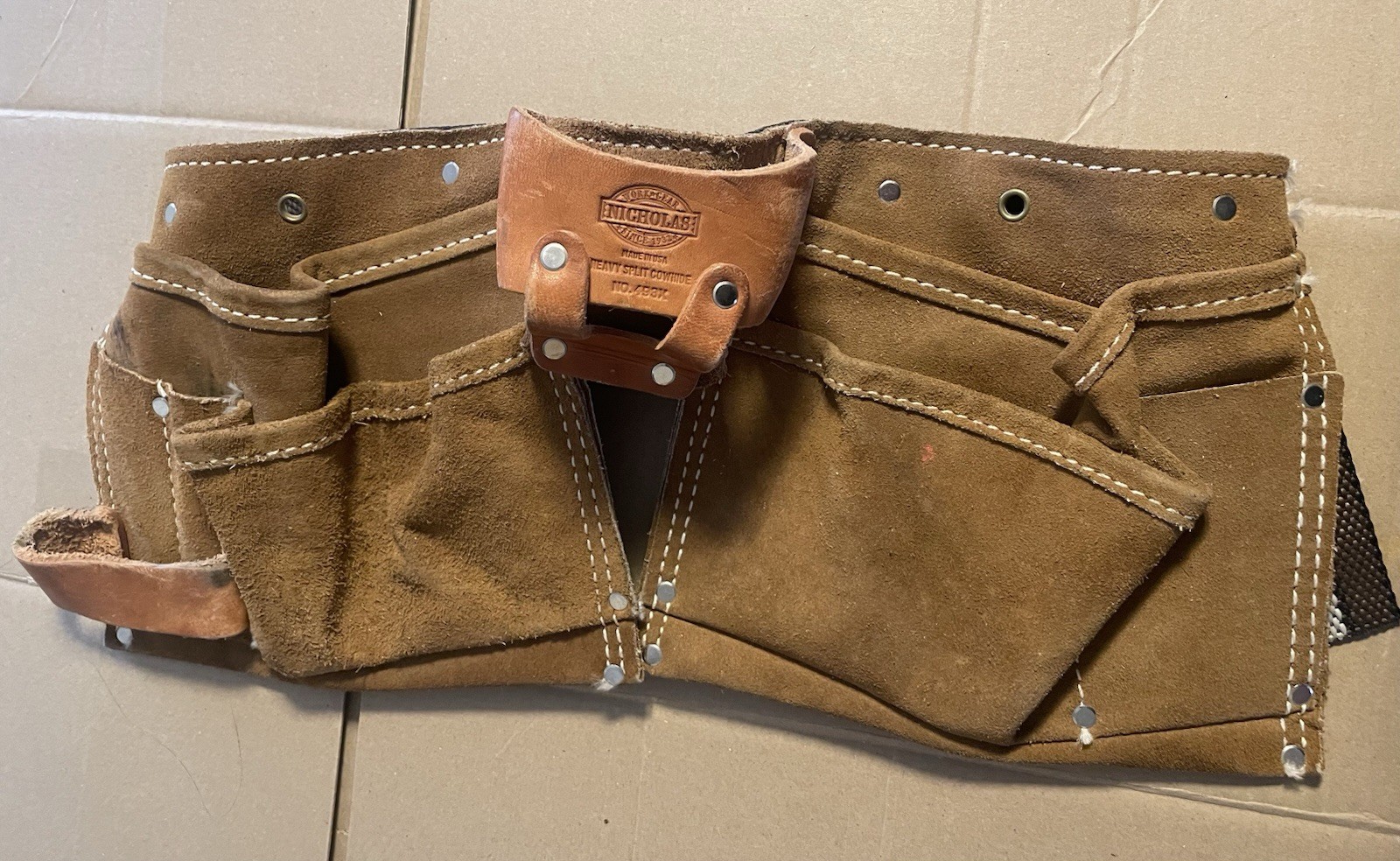 Vintage Nicholas Workgear Heavy Split Cowhide Leather Tool Belt No 493X – USA
