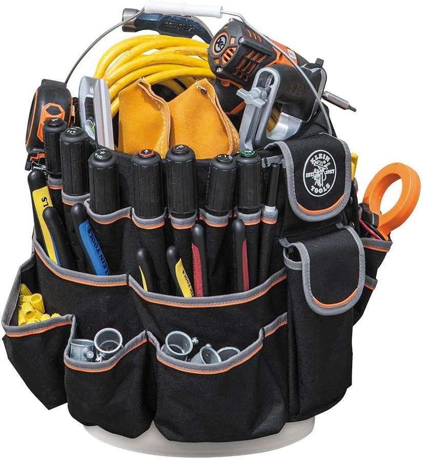 Klein Tools 55448 Bucket Bag Black With Gray and Orange Trim