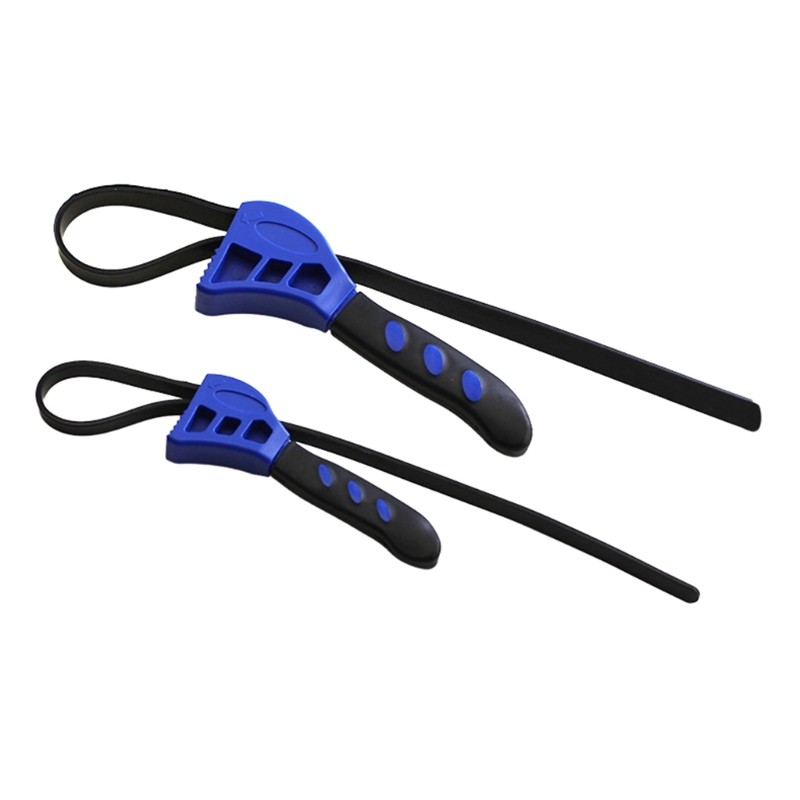Pack Of 2 Adjustable Rubber Strap Wrenches For Plumbing And Automotive Use
