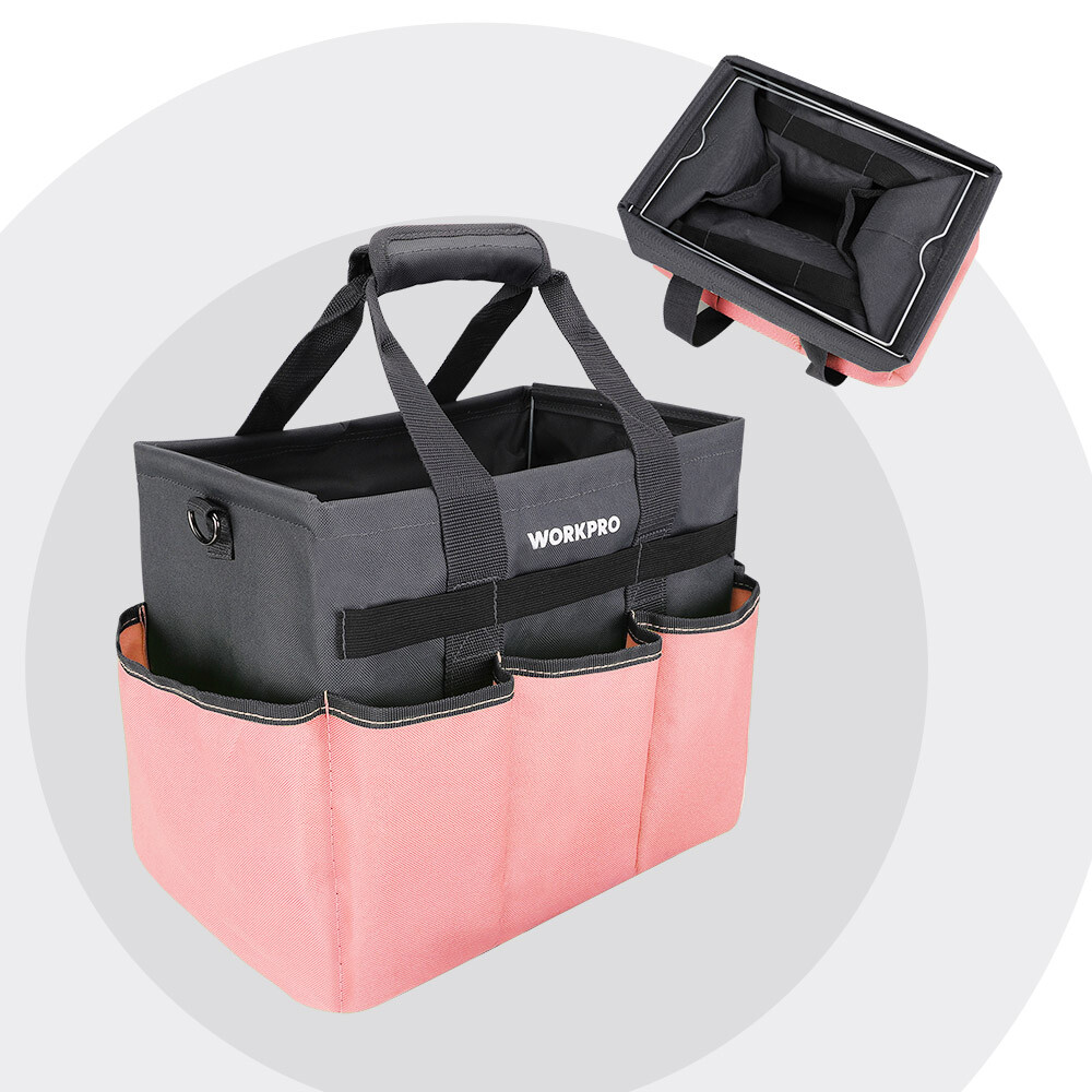 WORKPRO Heavy Duty Garden Tool Bag w/10 Pocket Gardening Tool Tote Bag Organizer