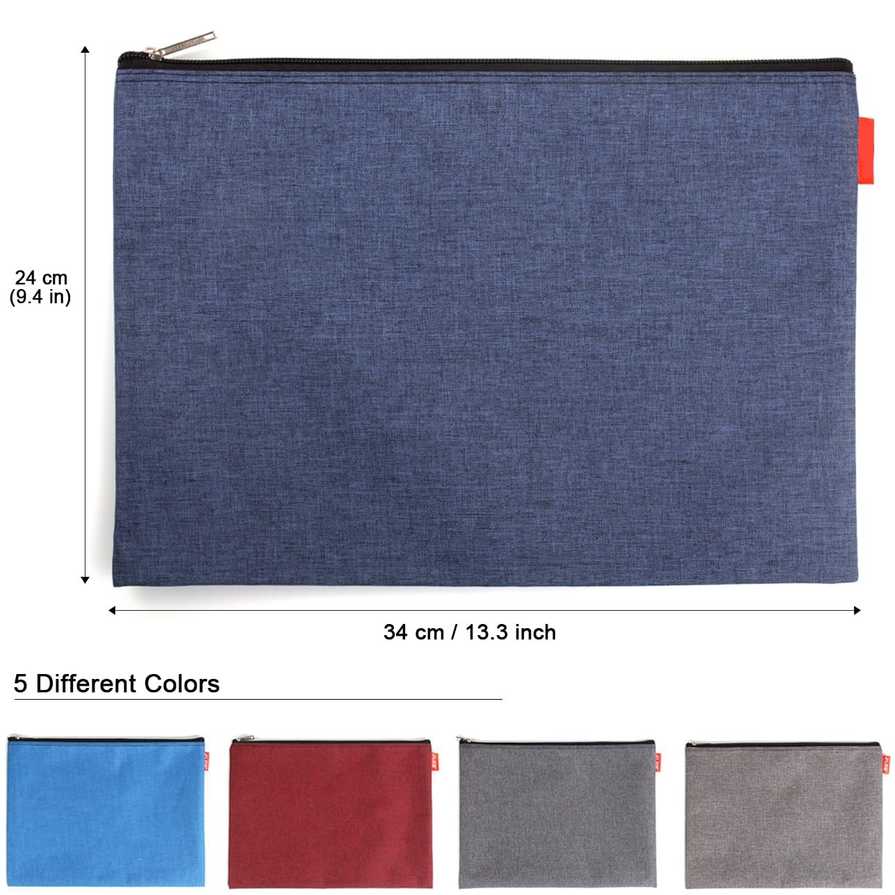 5 Pack Canvas Zipper Tool Bag Set, 13.3″ x 9.4″ 14oz Heavy Duty Waterproof Mu…