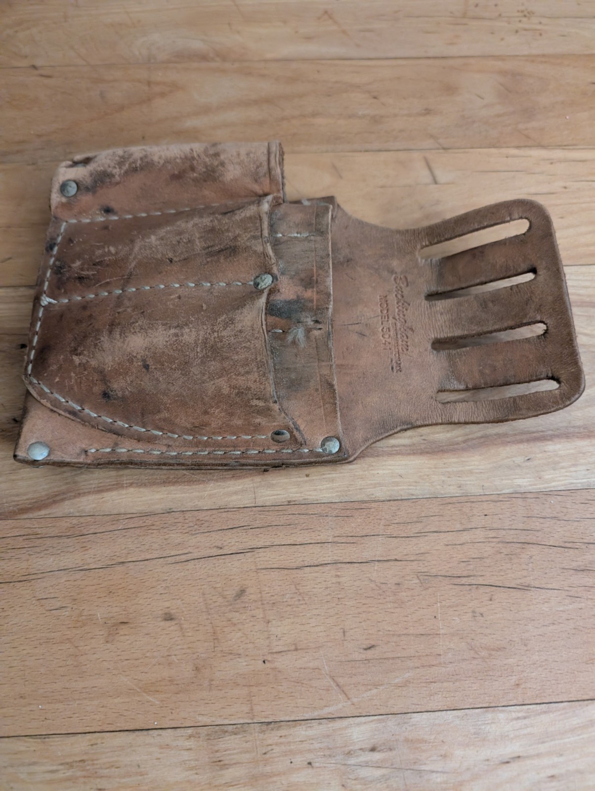 Buckingham Brown Leather Tool Holder 5041 5 Pocket Tool Pouch