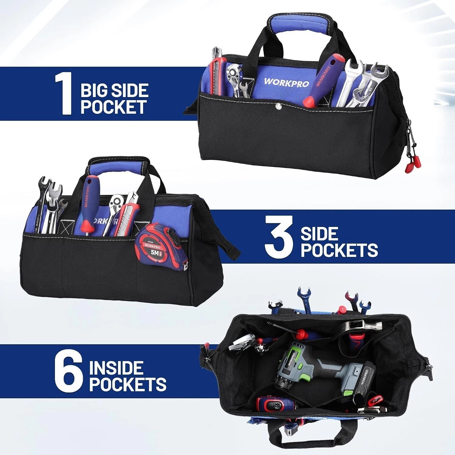Versatile 13-Inch Tool Bag with Multiple Pockets – Organize Your Tools with Ease