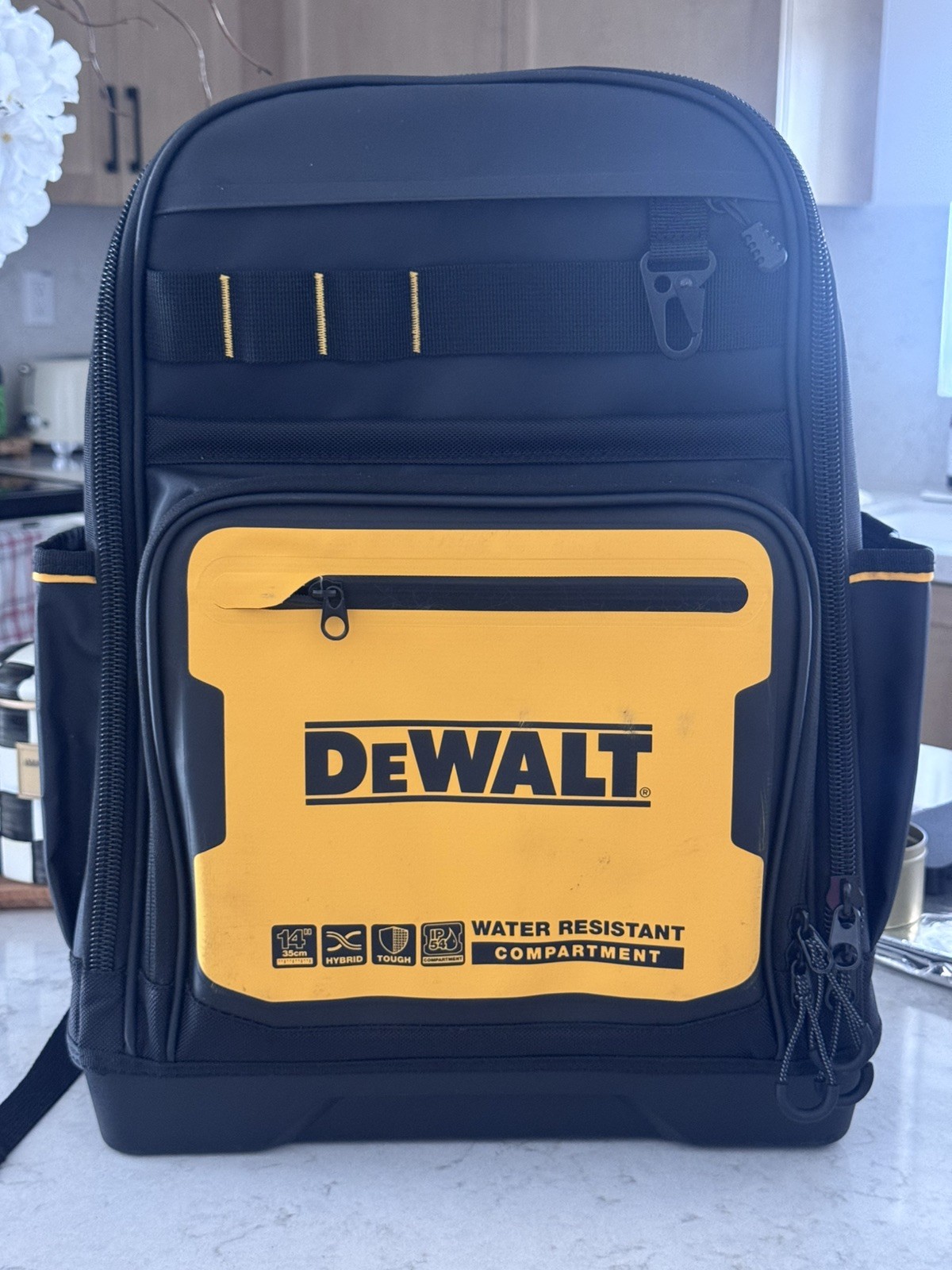 DeWALT PRO Durable Denier Fabric Backpack DWST560102 w/ 43 Pockets USED once