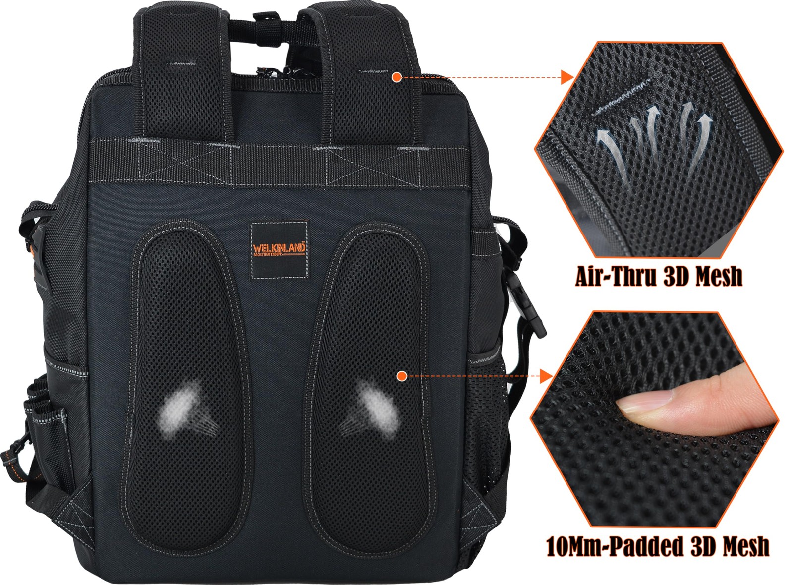 WELKINLAND 55-Pockets Tool backpack, Tool bag backpack, Backpack tool bag, To…