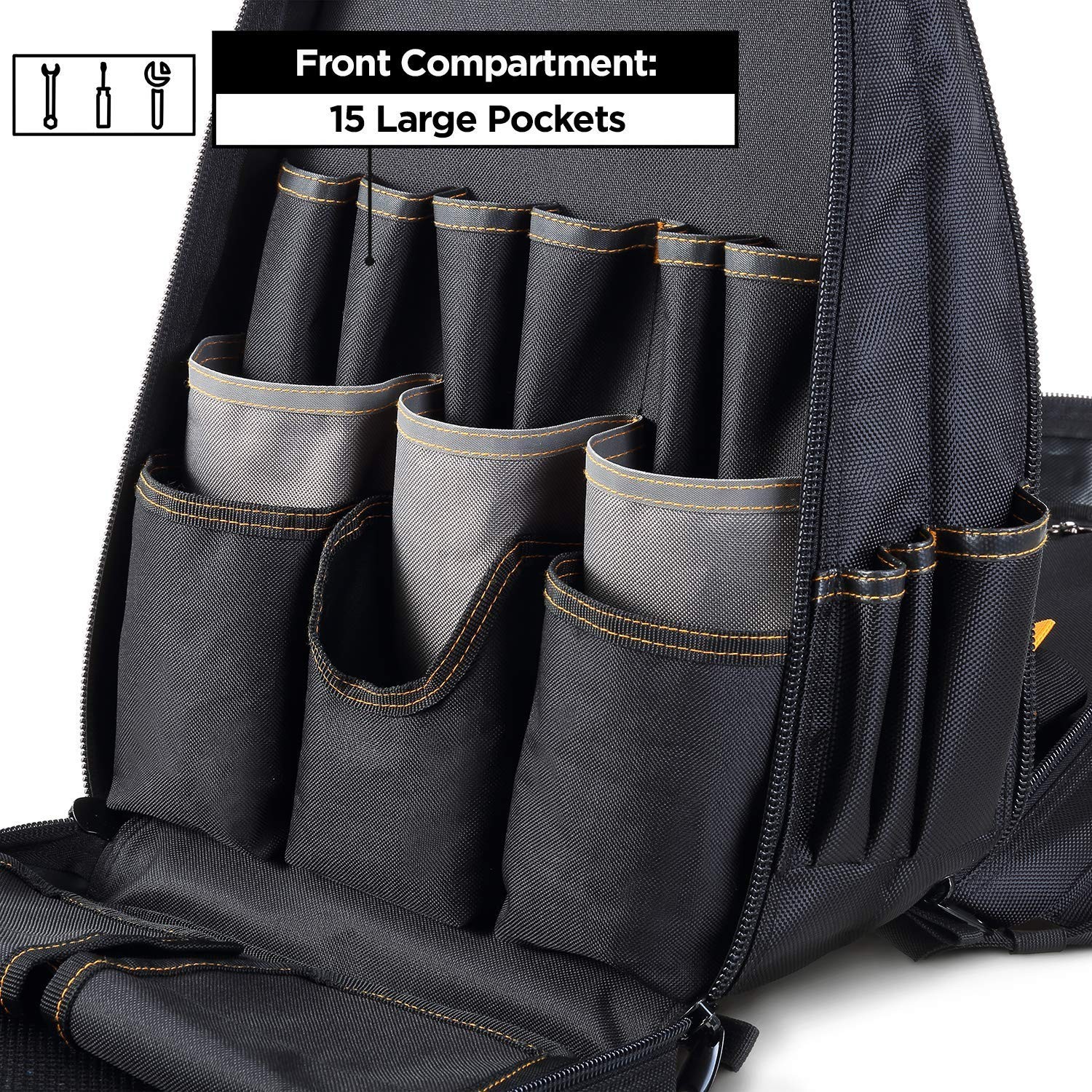 STEELHEAD 48-Pocket Heavy-Duty Tool Backpack, Padded Back Support, Reinforced…