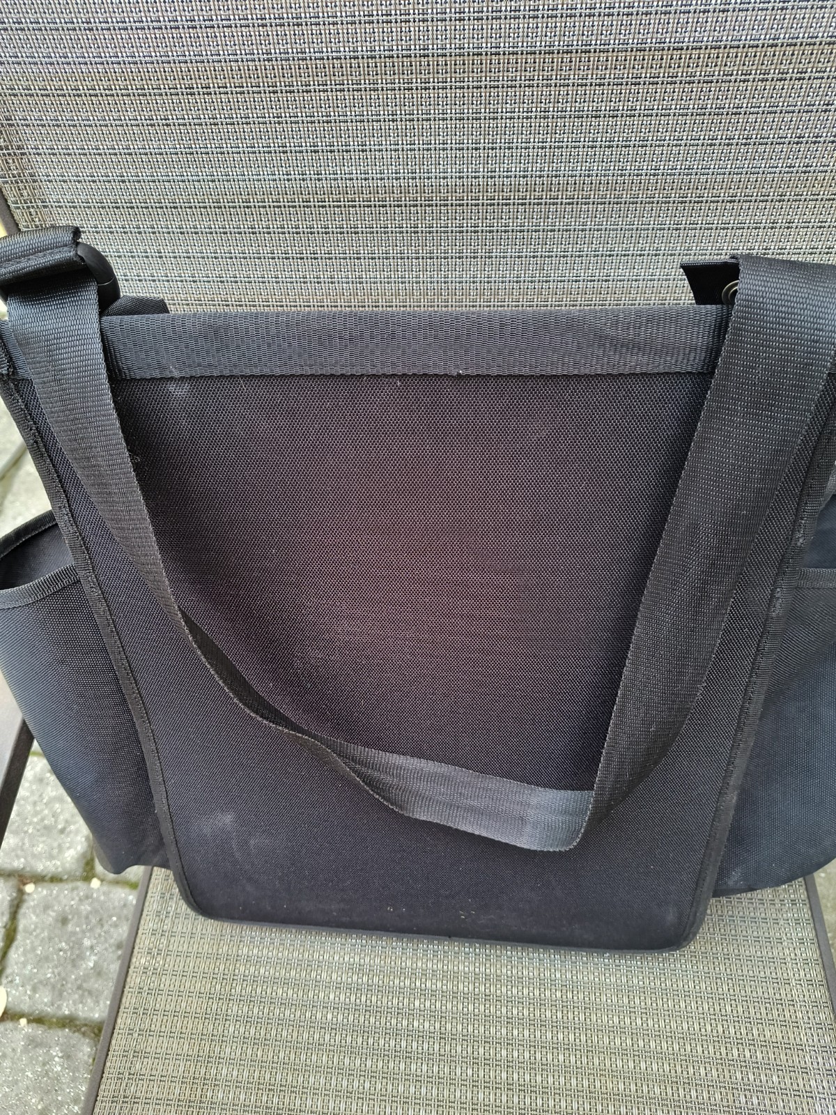 Duluth Trading Tool Bag Black Multiple Pockets Adjustable Strap Zippered