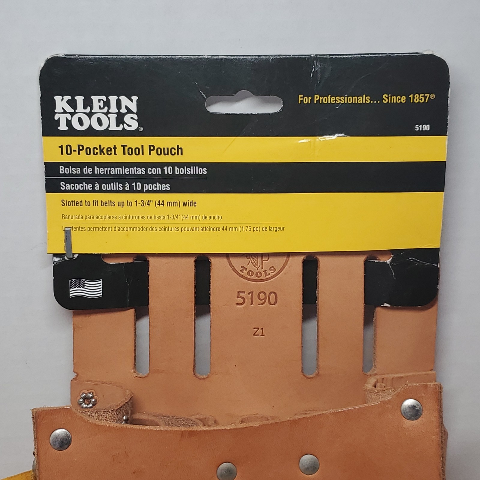 Klein Tools 5190 Brown Leather 10-Pocket Tool Pouch Electrician Tool Belt NOS