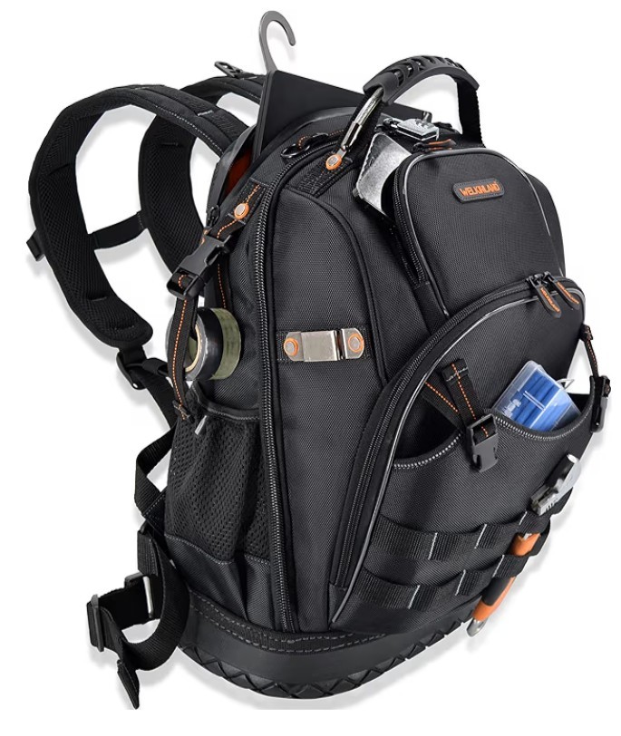 Welkinland 77-Pockets Electricians Backpack, Tool Backpack, HVAC Tool Bag