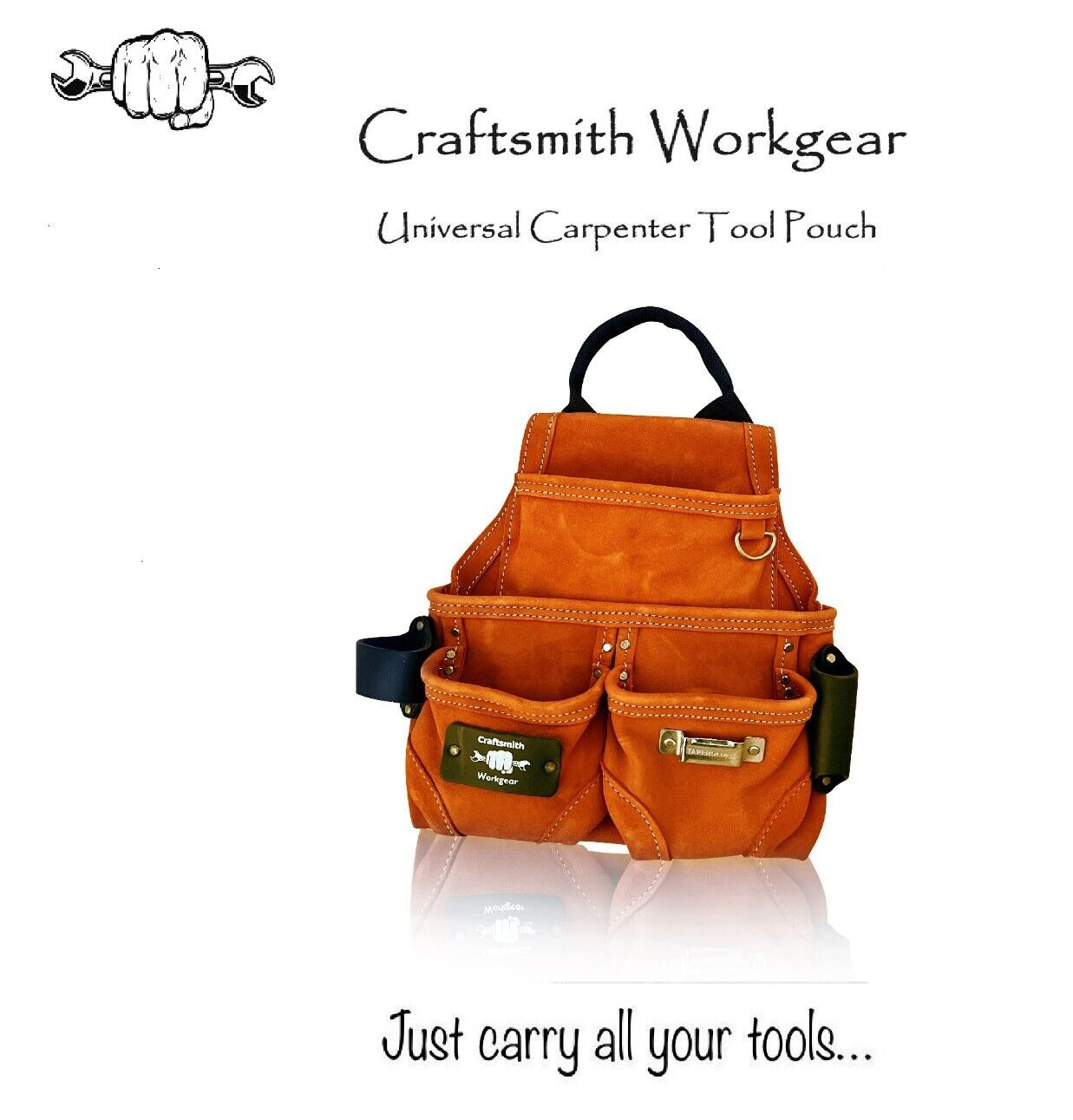 Nail Tool Bag Pouch Carpenter Framer Roofer Drywaller Suede Tool Pouch