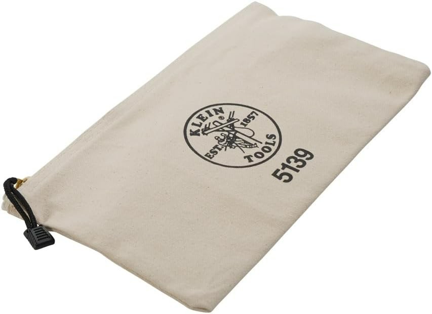 Elegant 12.5″ Canvas Tool Pouch with Strong Brass Zipper and Shoulder Strap