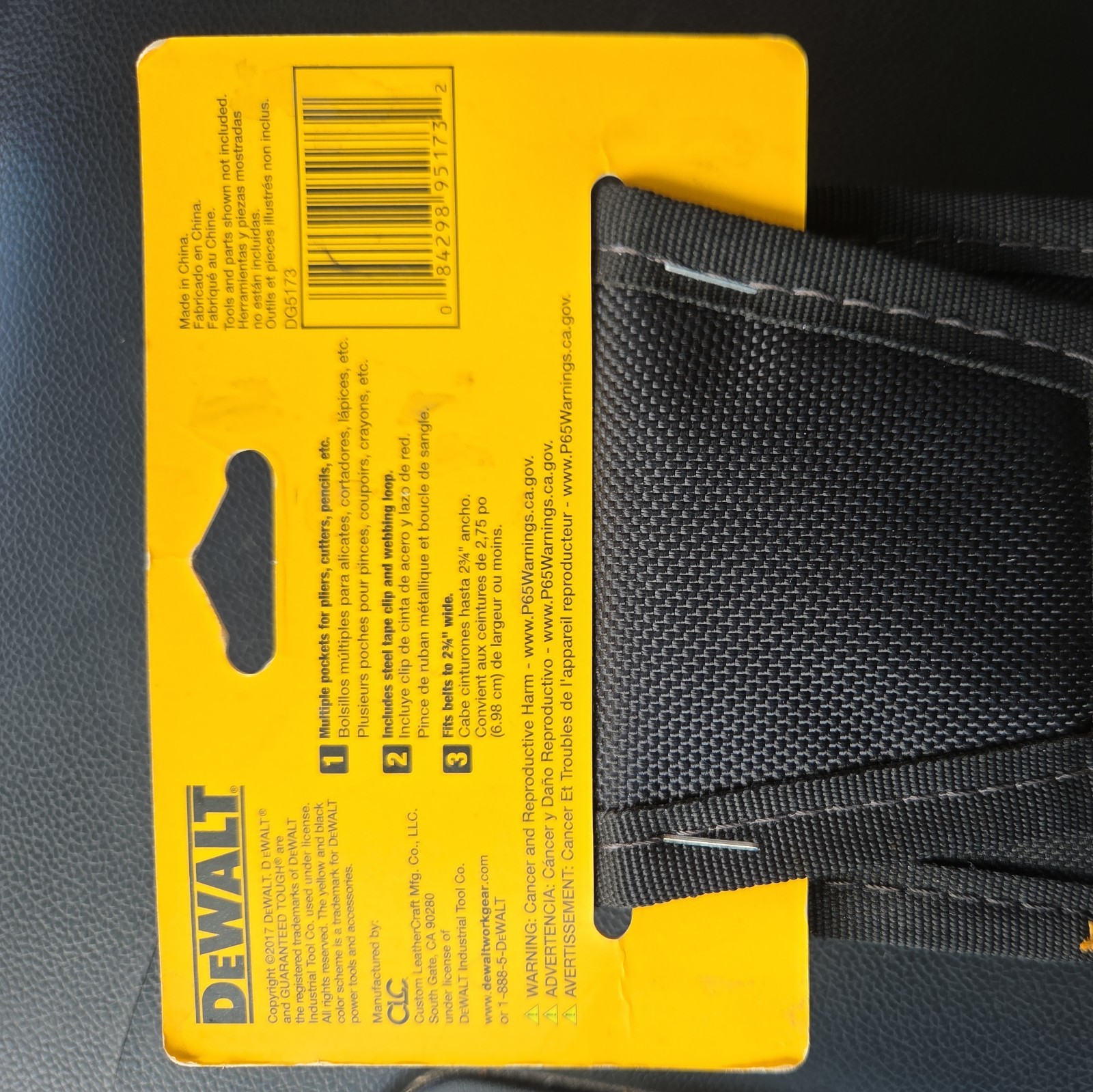DeWalt Small Tool Pouch Holder Belt Mounting Wrench Tape Pliers Blades USED VGC