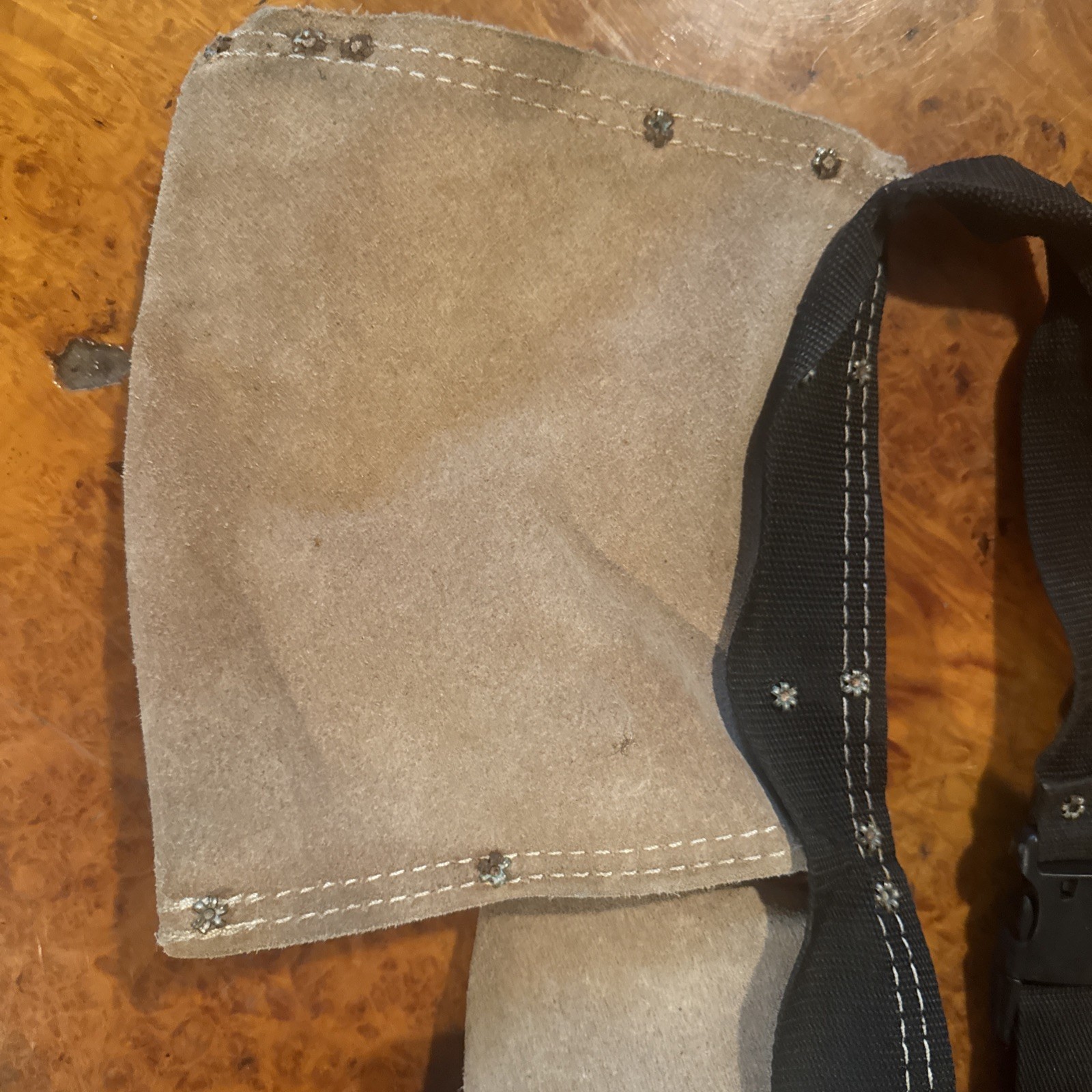 Rooster Suede Leather Tool Belt Carpenter Work Belt Beige Adjustable