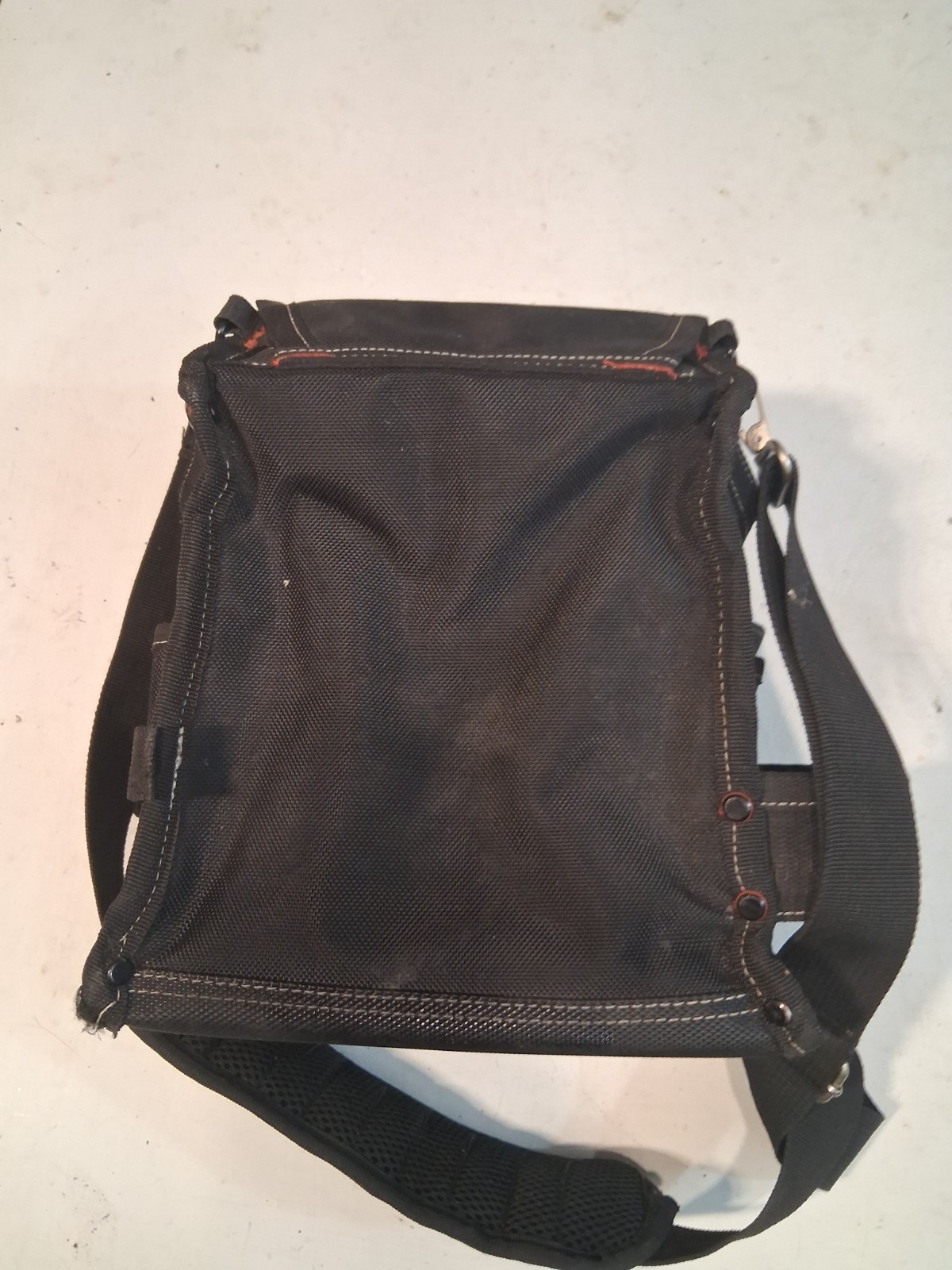 Bauer Black/Red Nylon Tool Pouch w/ Adjustable Shoulder Strap, Multiple Pockets