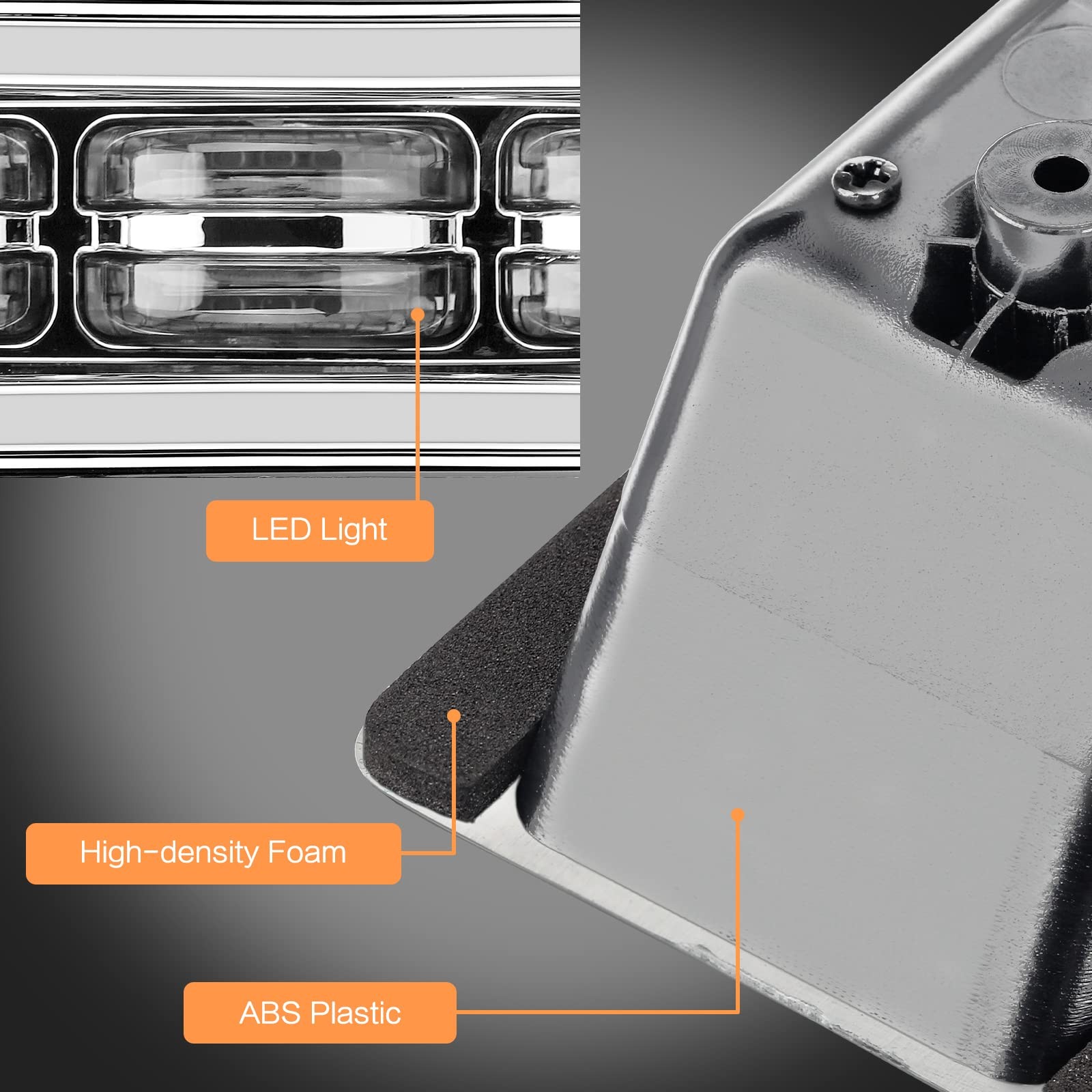 Saddlebag Filler LED Lights for Harley Touring 2014-2022 Chrome