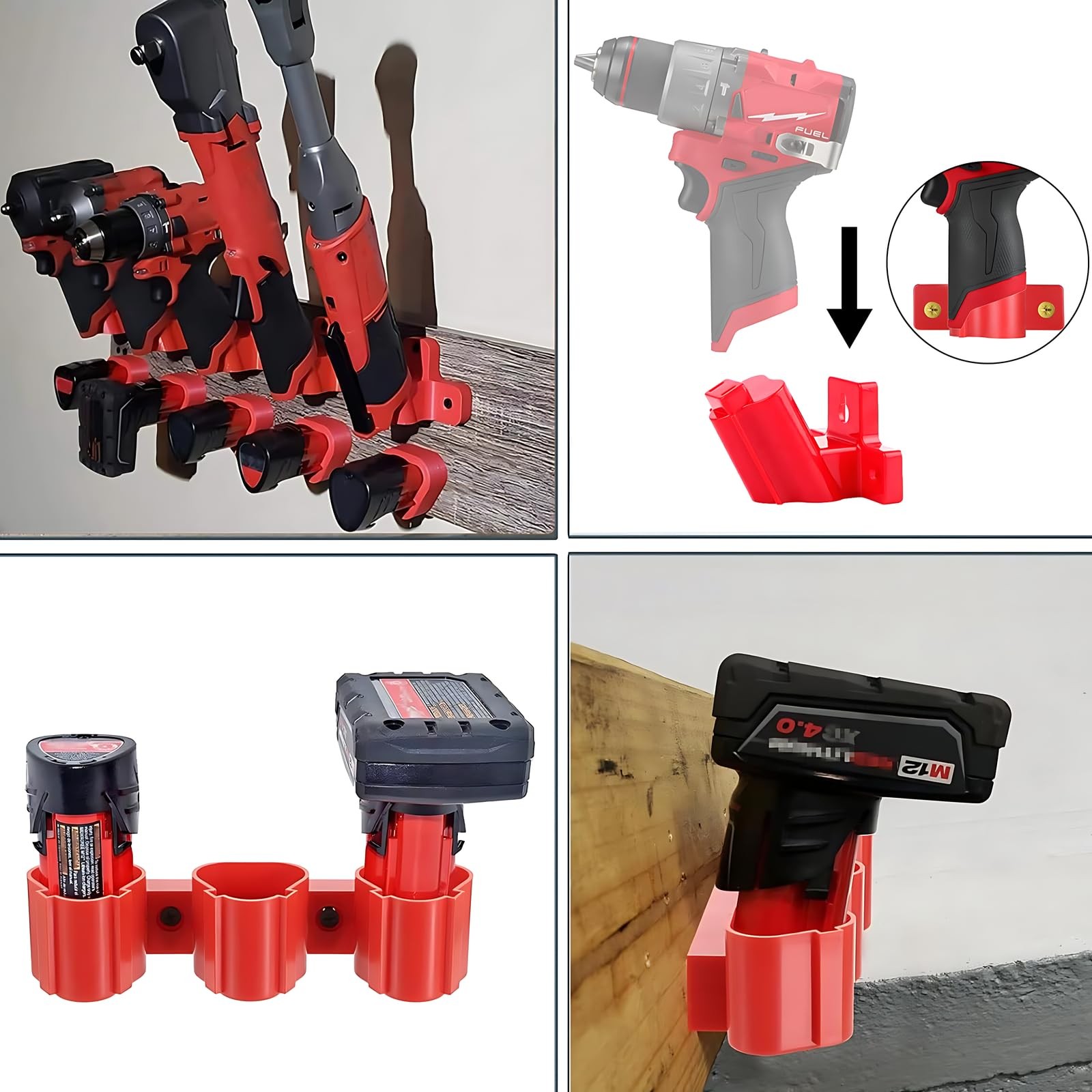 Battery Holder and Tool Holders Compatible with Milwaukee M12 12V,for Milwauk…