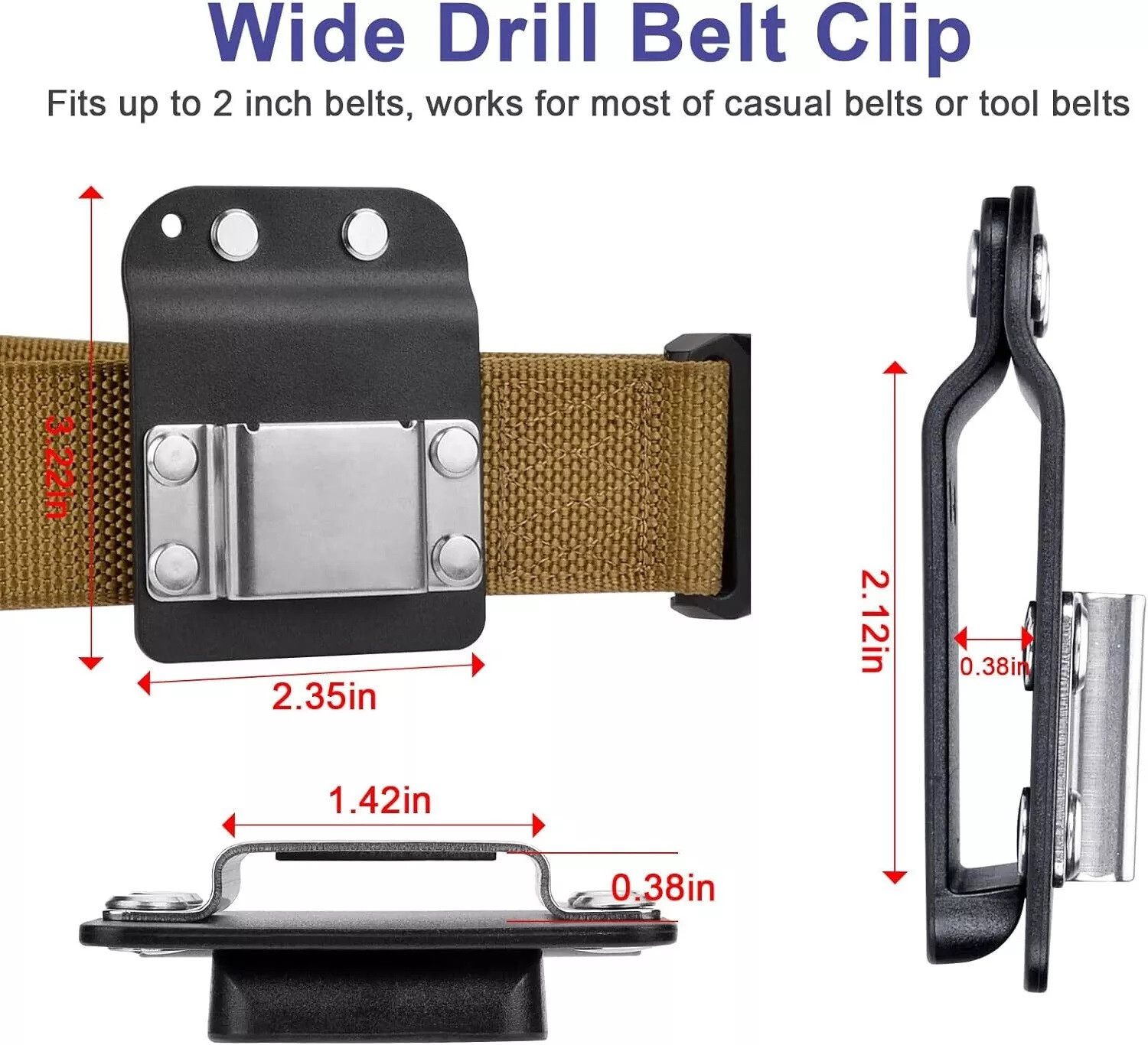 Portable Power Drill Holder Tape Measure Tool Belt Clip On Hook Waist Holster