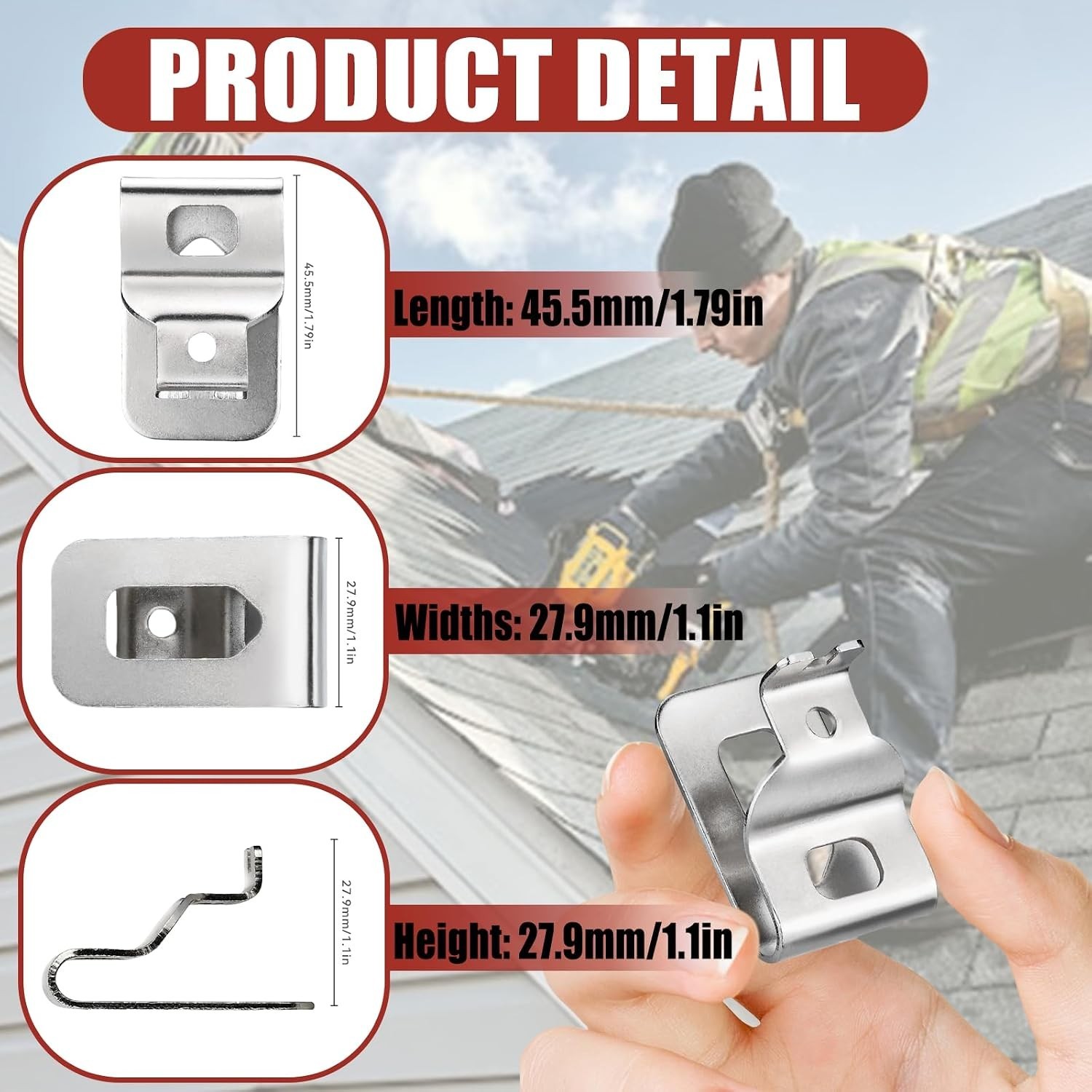 Polished 304 Stainless Steel Belt Clips & Screws for Dewalt 20V Tools – 5 Pack