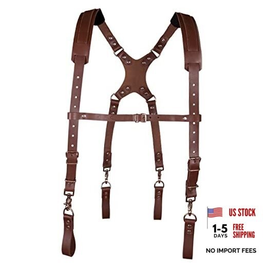 Leather Stronghold Suspension System, Comfortable Padded and Fully Brown