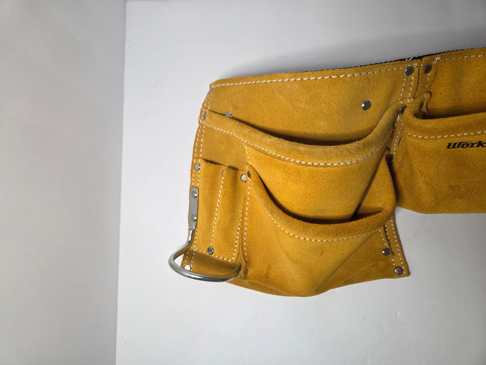 Workforce Heavy Duty Yellow Suede Leather Tool Belt Multi Pocket Construction