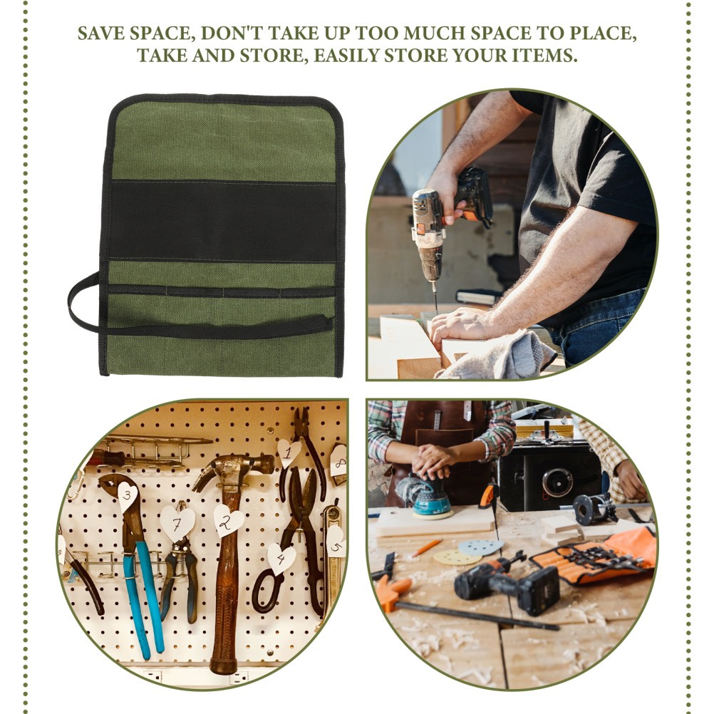 2 Pack Hammer Wrench Storage Bag Tool Roll up Organizer Multi-function