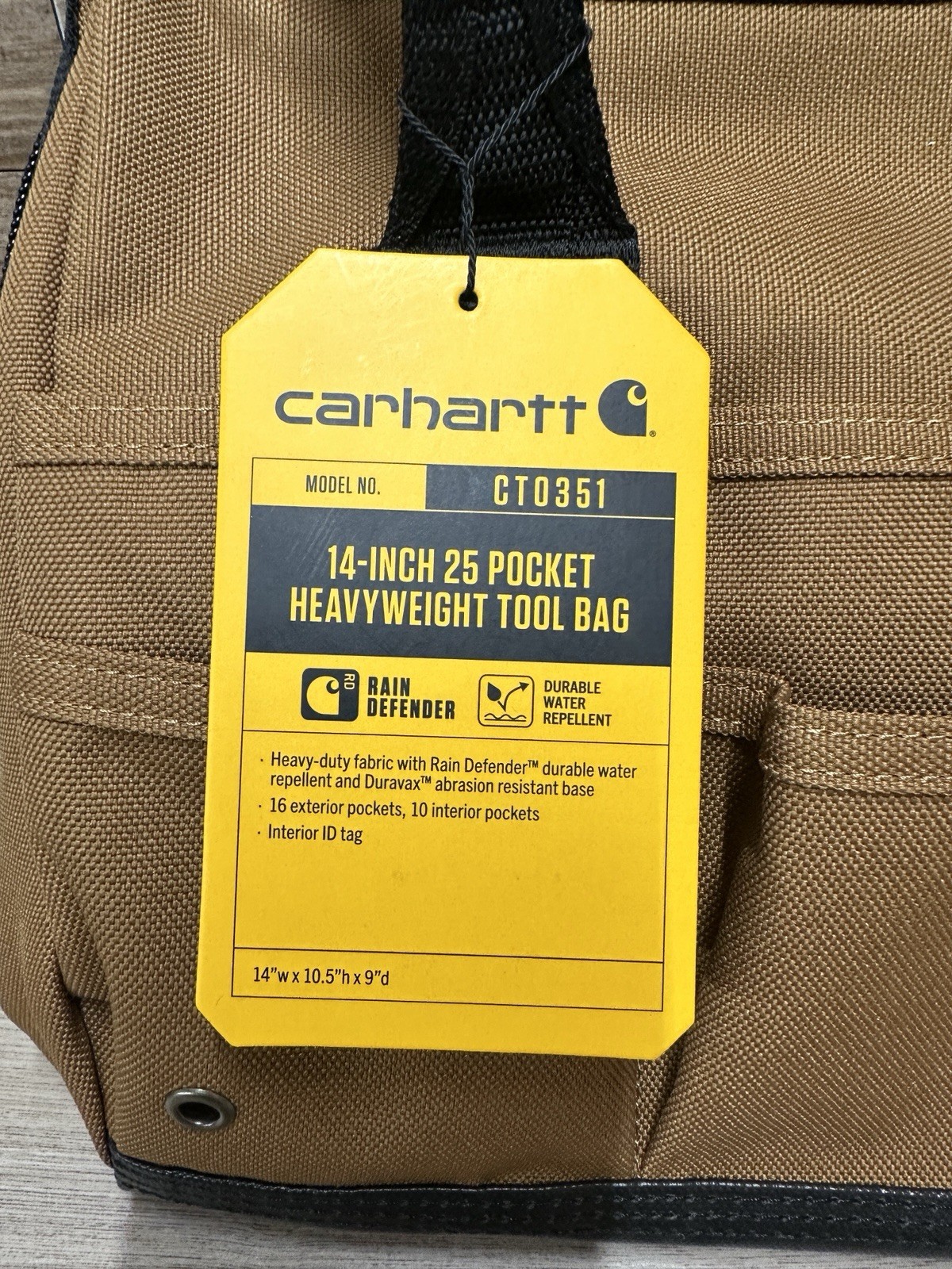 Carhartt 14 Inch Heavyweight Tool Bag with 26 Pockets, NWT