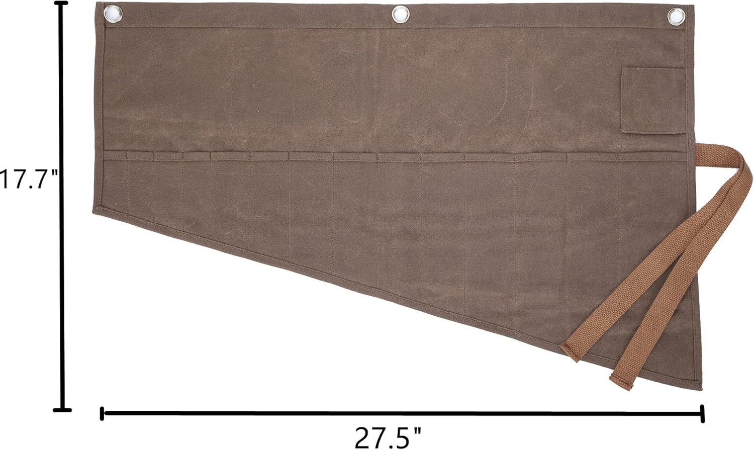 Durable Grey Utility Holster Pouch 14 Pockets Waxed Canvas Tool Organizer