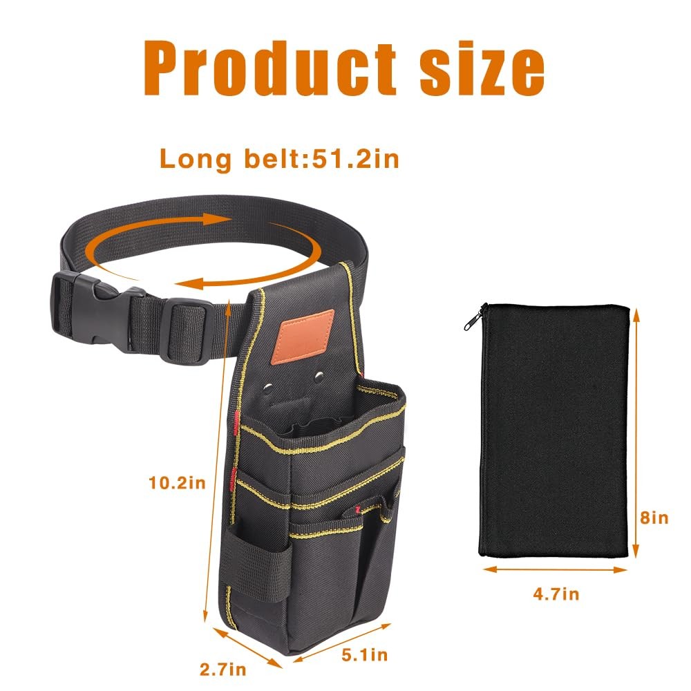 Small Tool Pouch, Bag, Pouch with Belt, Industrial Black