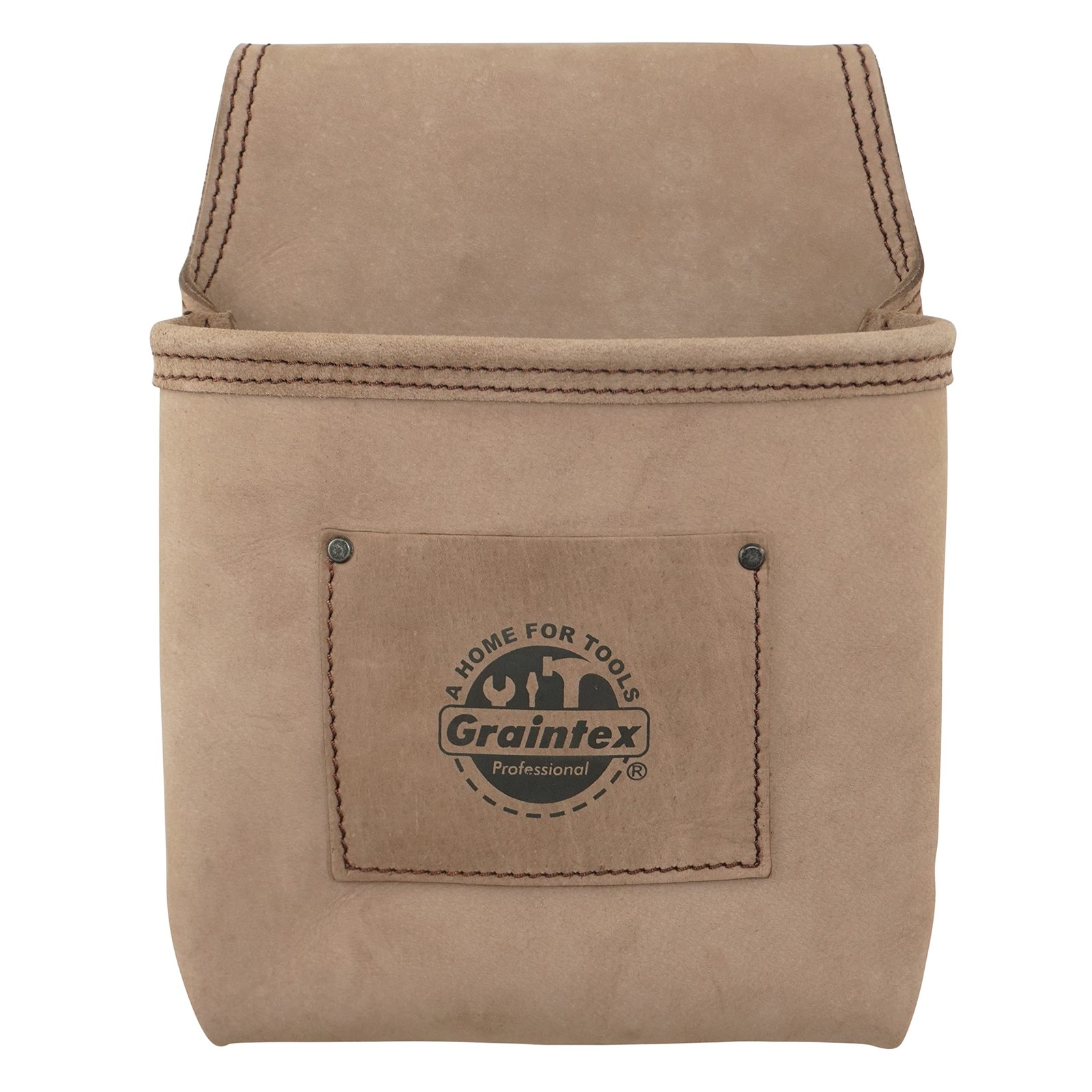 ST2009 Pocket Nail & Tool Pouch Natural Top Grain Leather for Framers, Constr…