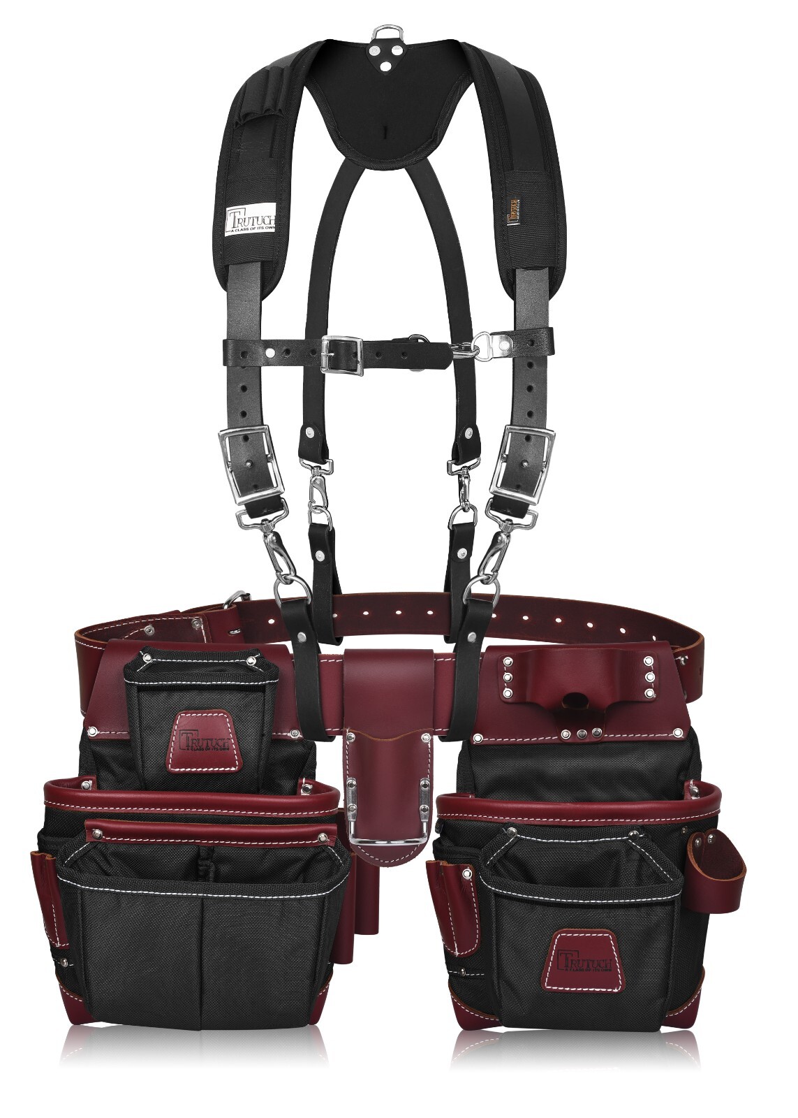 TRUTUCH Nylon and Leather Tool Belt with Leather Work Suspender | Handyman
