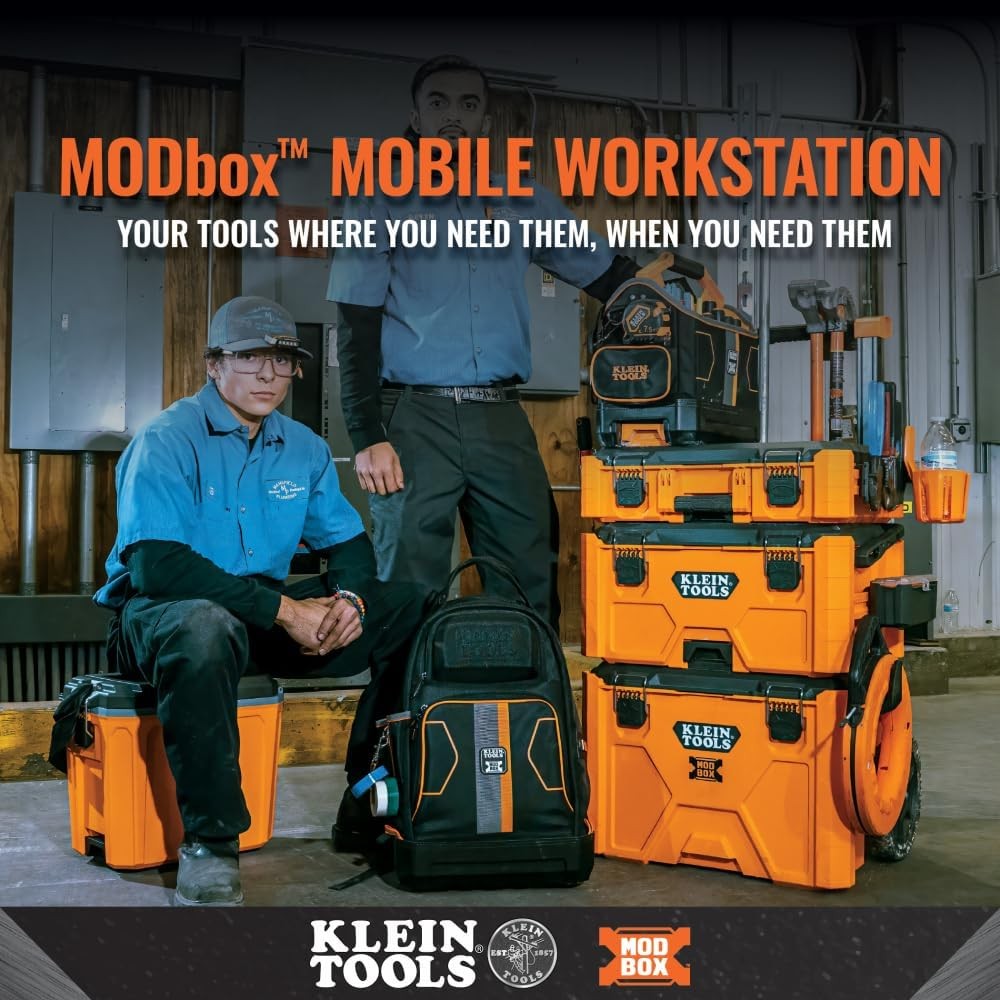 Klein Tools 62202MB MODbox Tool Tote, Part of the Mobile Black/Orange