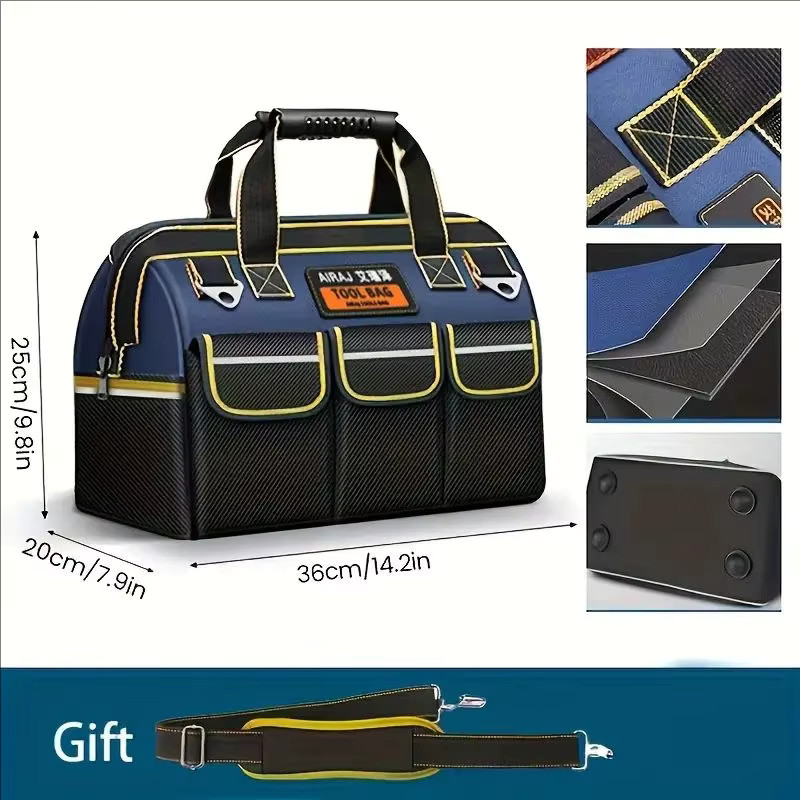 AIRAJ Multifunctional Tool Bags 1680D Oxford Cloth Electrician Wear-Resistant
