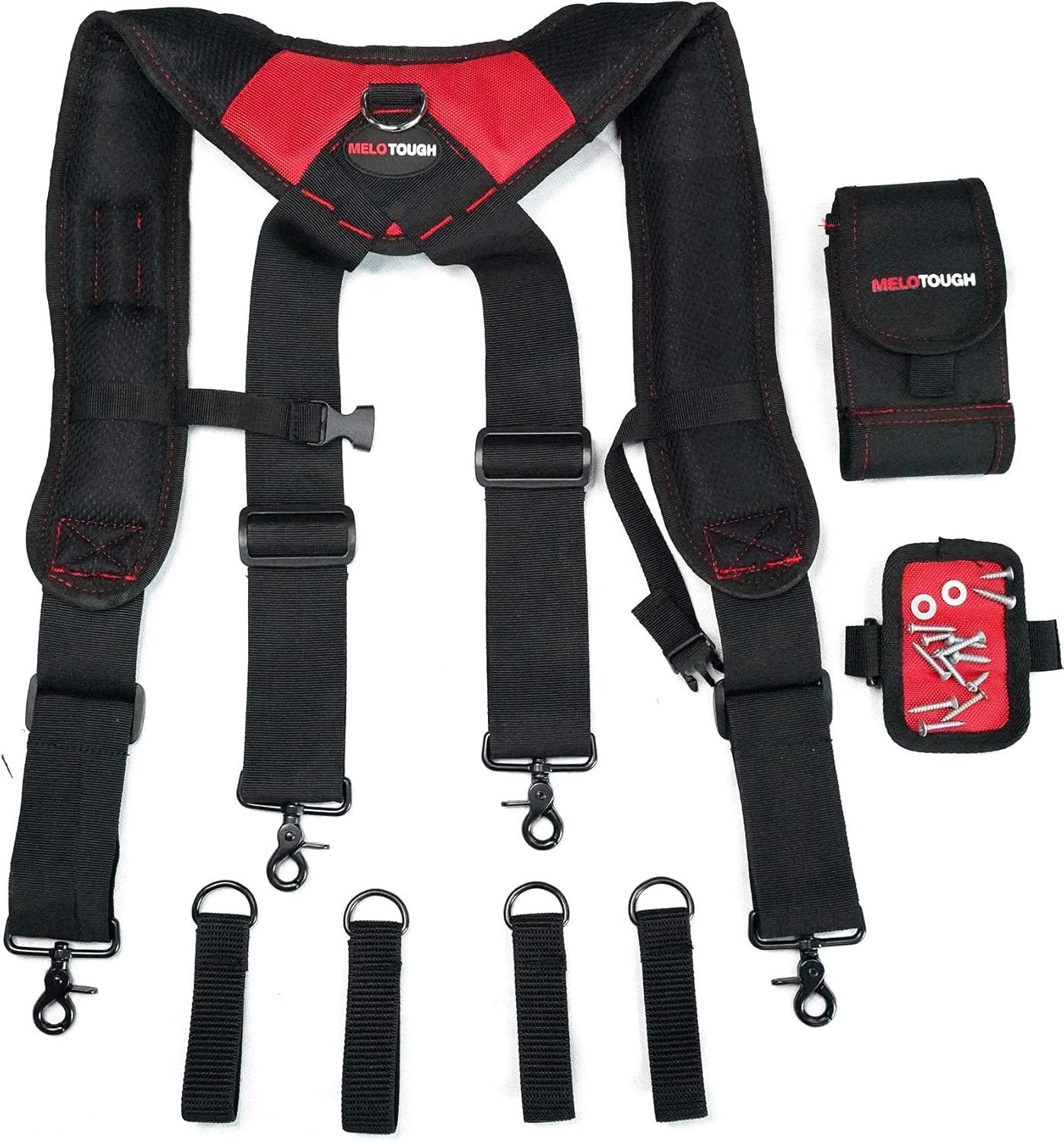 Durable Padded Work Suspenders with Magnetic Wristband