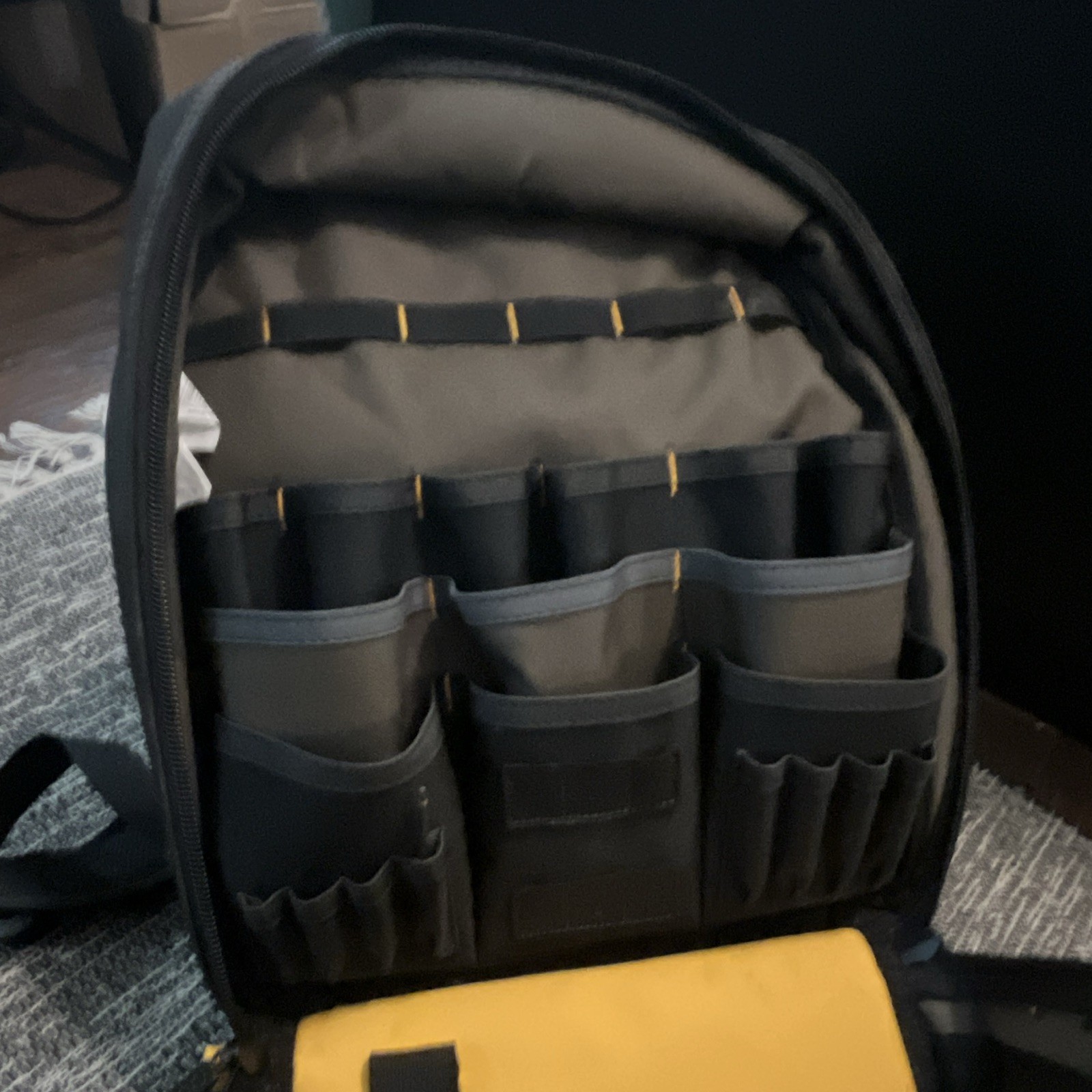 CLC Tech Gear Tool Backpack Large Black/Gray/Yellow w/ Handle Strap MPN ZEY 629