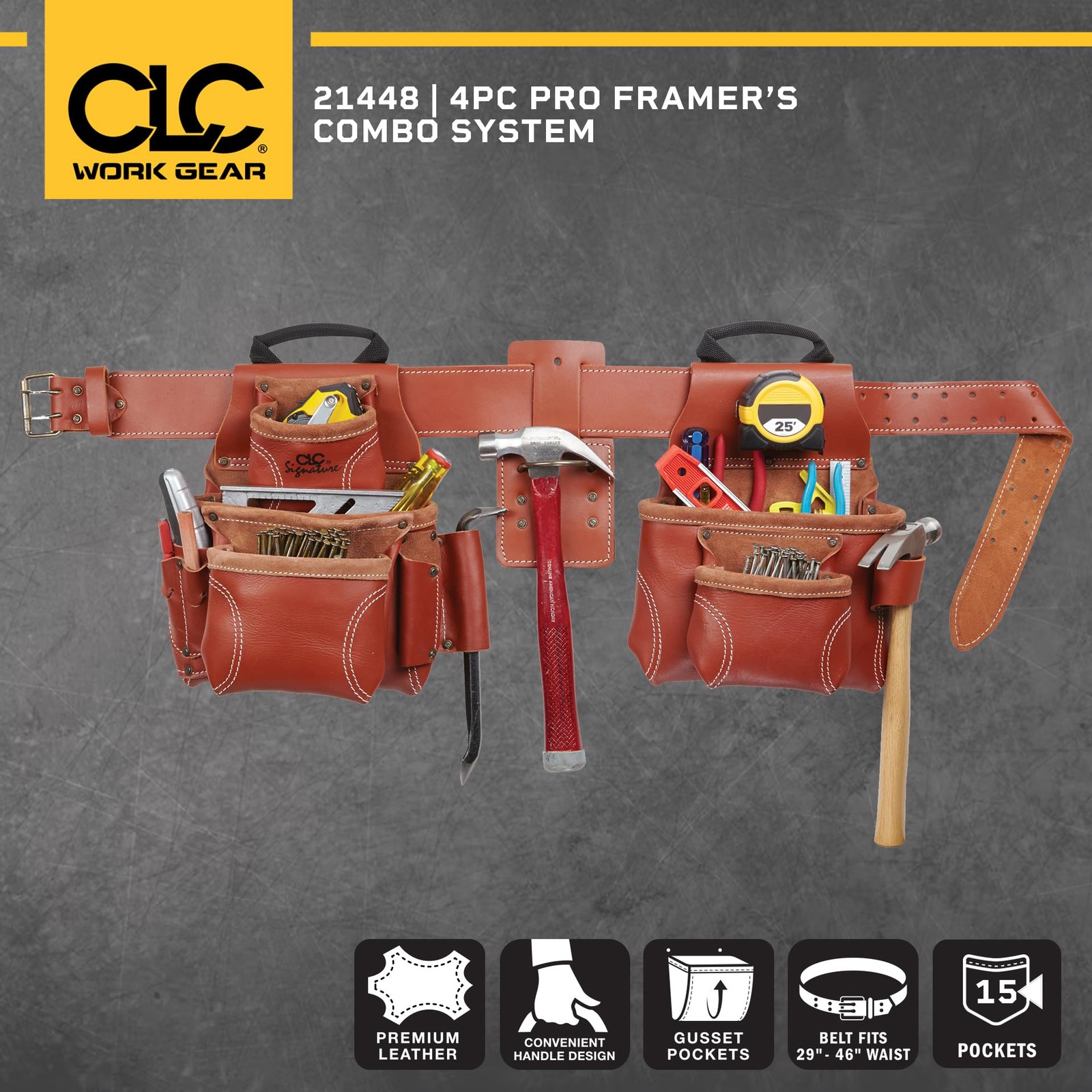 CLC Custom Leathercraft 21448 4 Piece Pro Framer’s Combo System Tool Belt 15 …