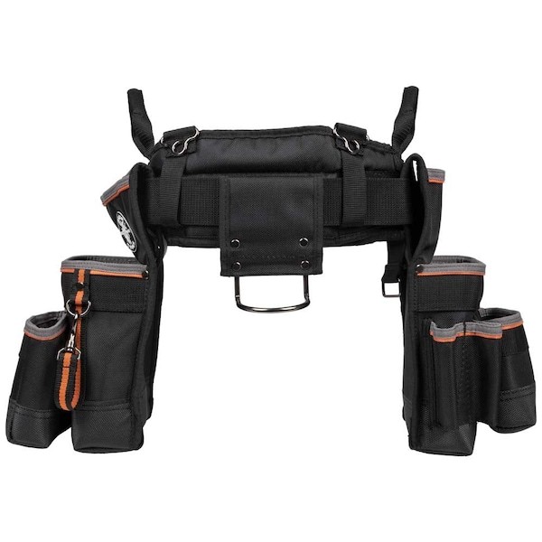 Klein Tools 55429 Black Ballistic Nylon Tool Belt, 26 Pockets, 55429