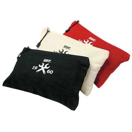 Westward 32Pj43 Tool Bag Set, Black, Red, White, Canvas, 3 Pockets