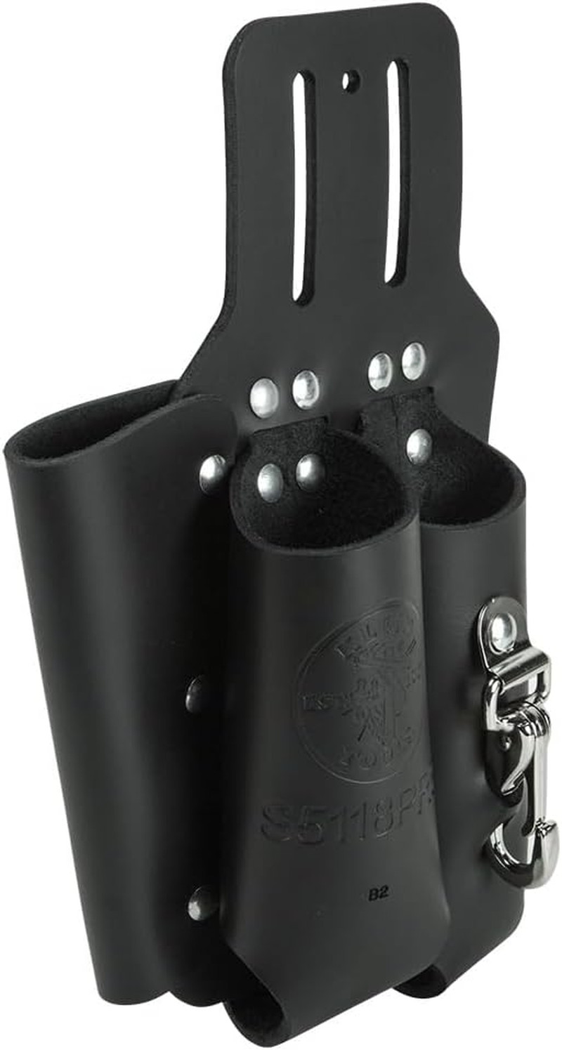 S5118PRS Leather Tool Holder with 3 Pockets for Pliers, Folding Rule, Screwdrive