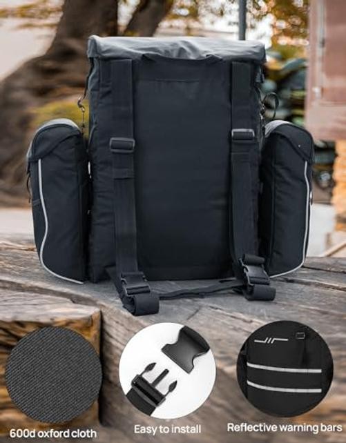 Spare Tire Storage Bag, 52L with 6L Side Bags, Heavy Duty Luggage for