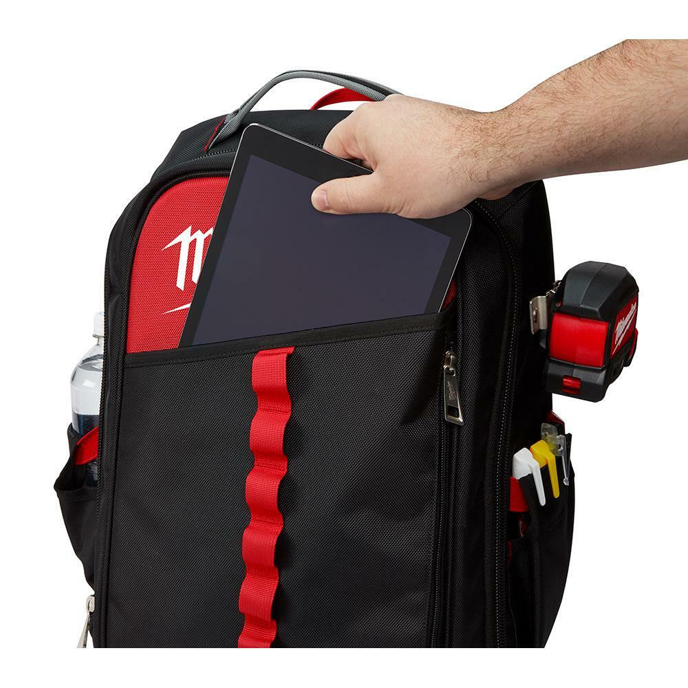 Heavy Duty Low Profile Backpack Polyester Black Storage