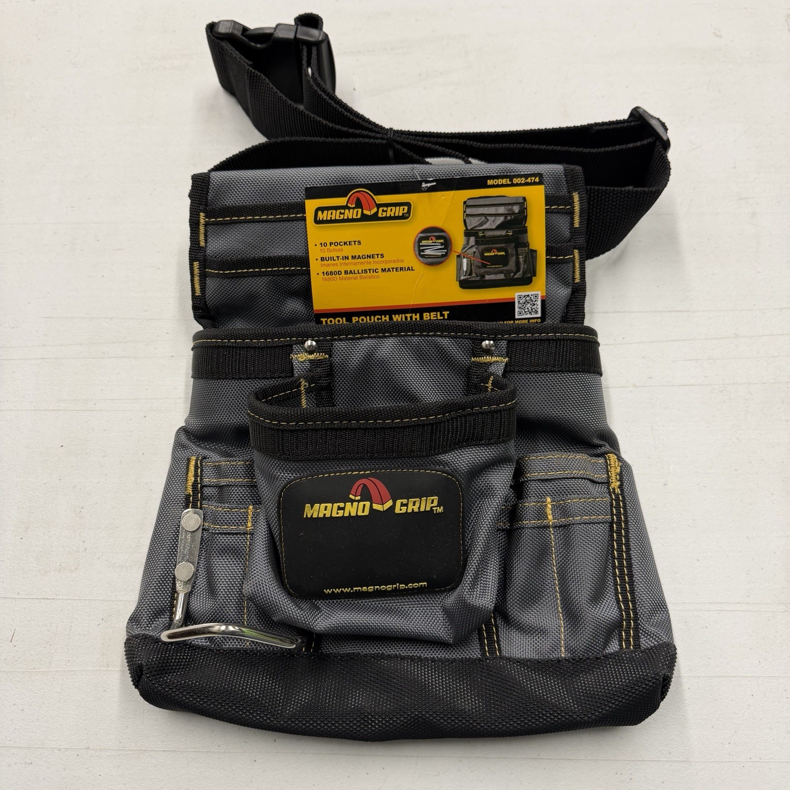 Magno Grip Tool Pouch w/ Belt 002-474 10 Pocket Magnetic 1680D NEW