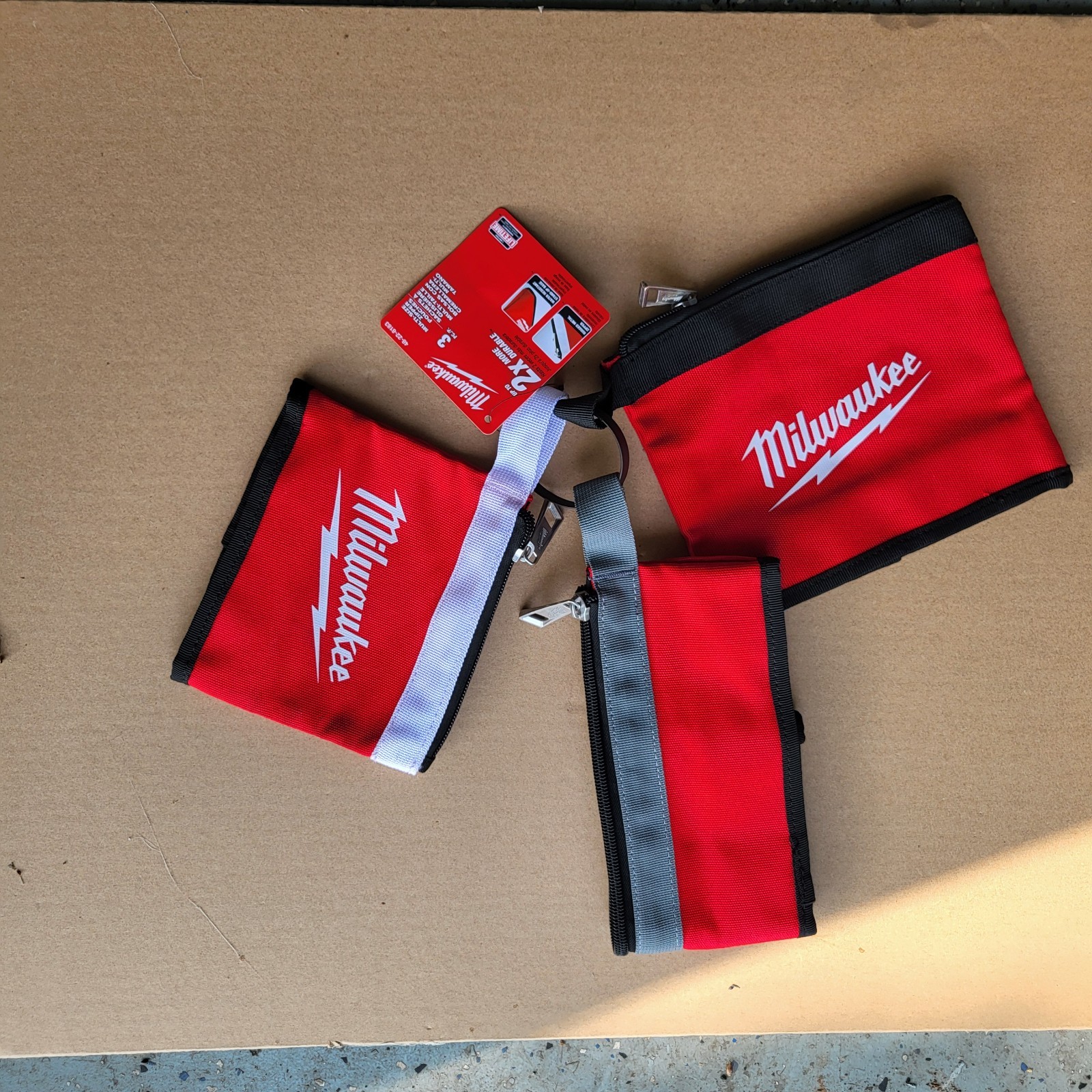 MILWAUKEE 3 Multi-Size ZIPPER POUCHES 48-22-8183 – NEW