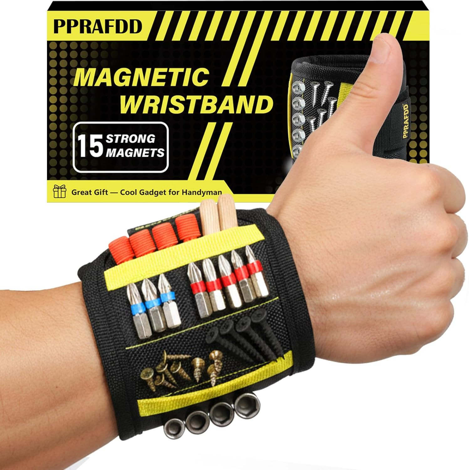PPRAFDD Magnetic Wristband for Tools, Gift for Men Stocking Stuffers | Tools Bel