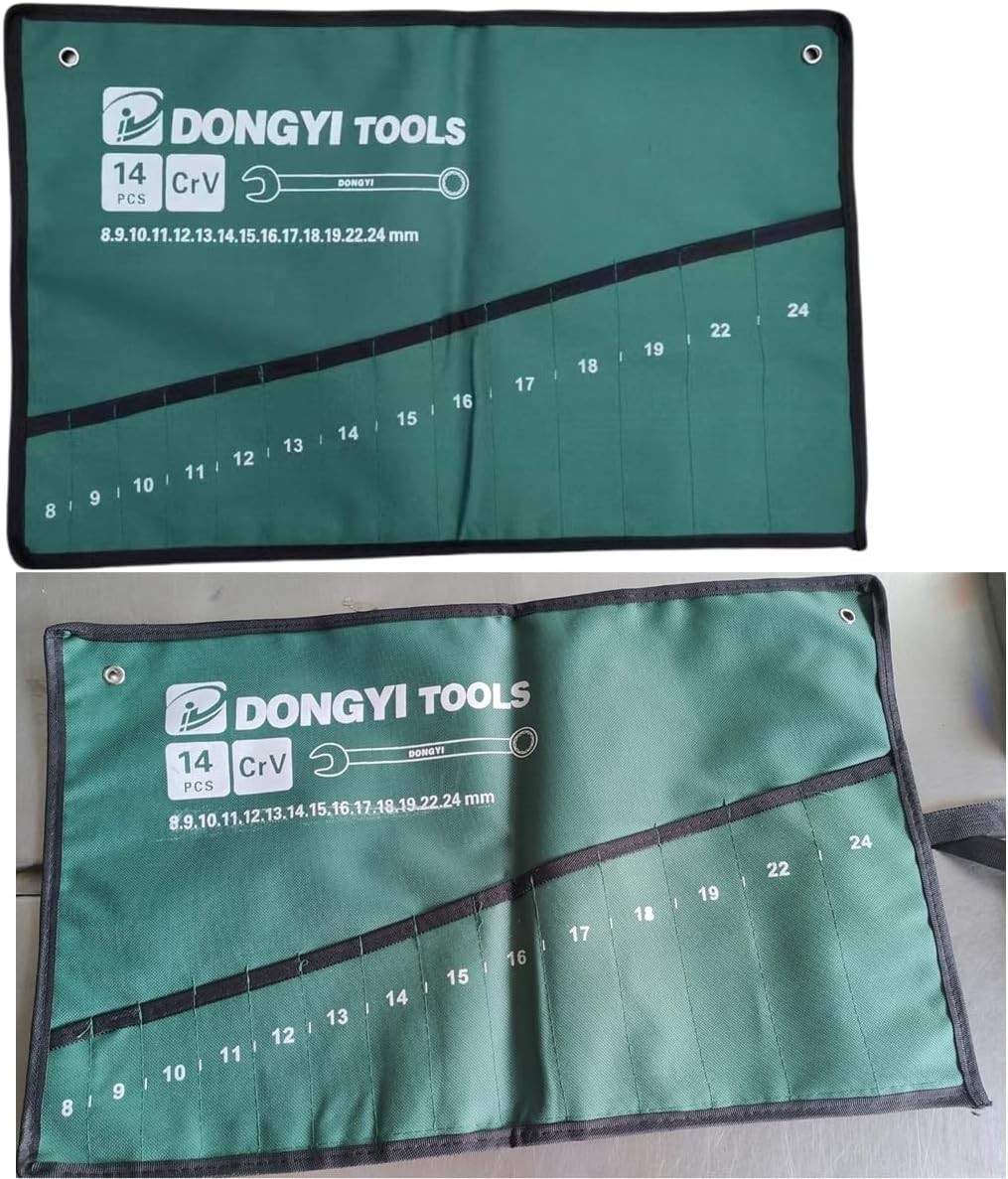 Durable Canvas Wrench Organizer – Pack of 2 Rolling Pouches for Metric Wrenches