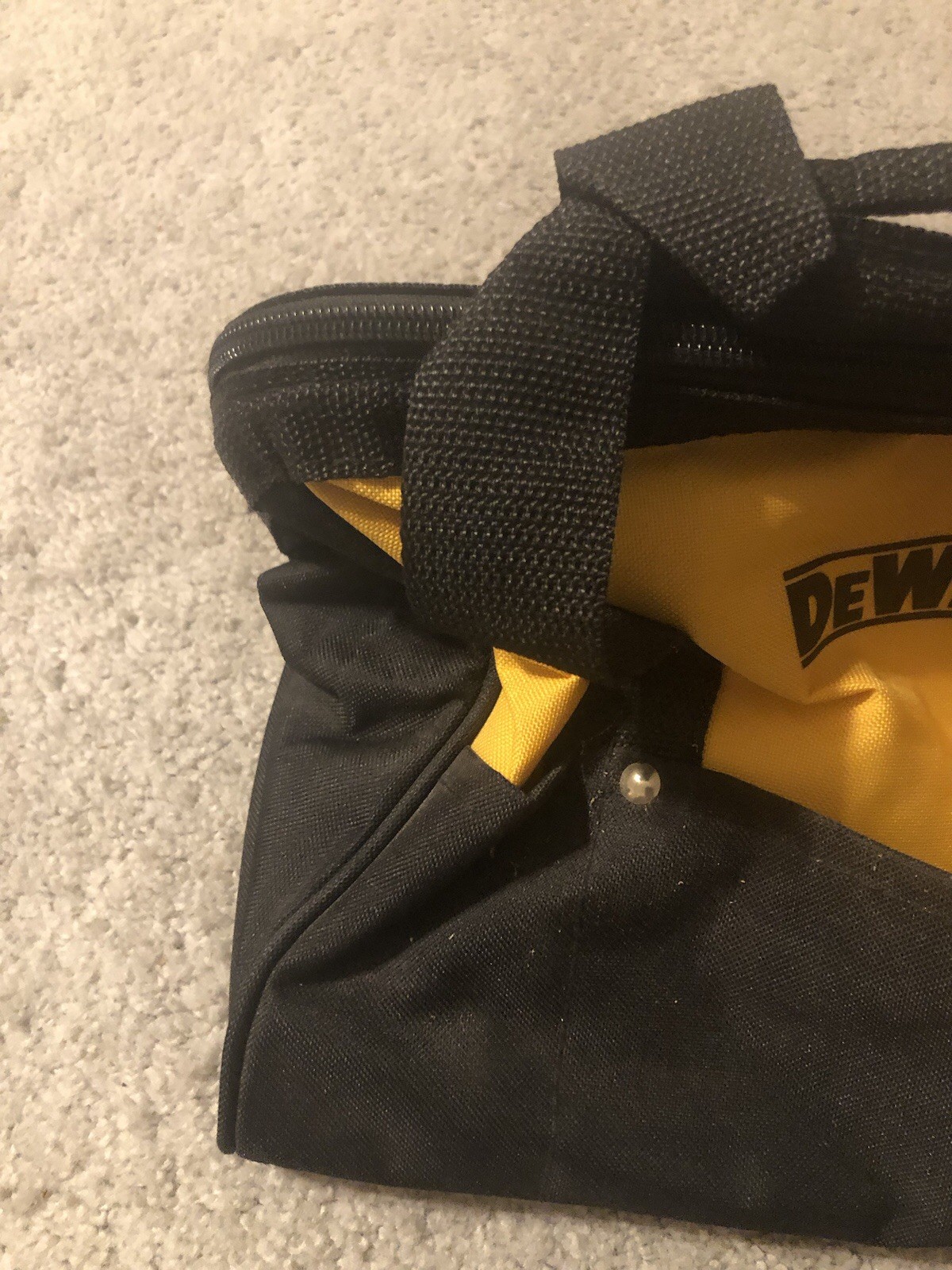 DeWALT Contractor Tool Bag Small Soft Case Zippered Tote Black Yellow Storage