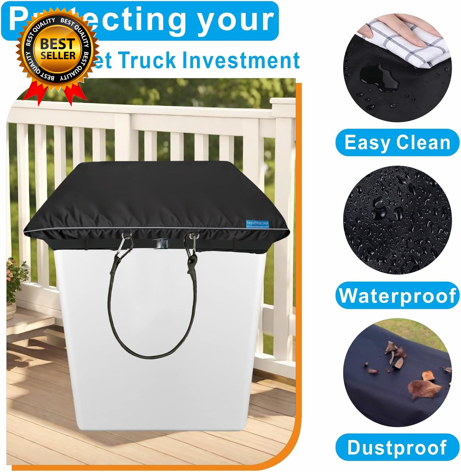 Bucket Truck Cover – Easy to Use Tear-Resistant with Elasticated Cord Buckle
