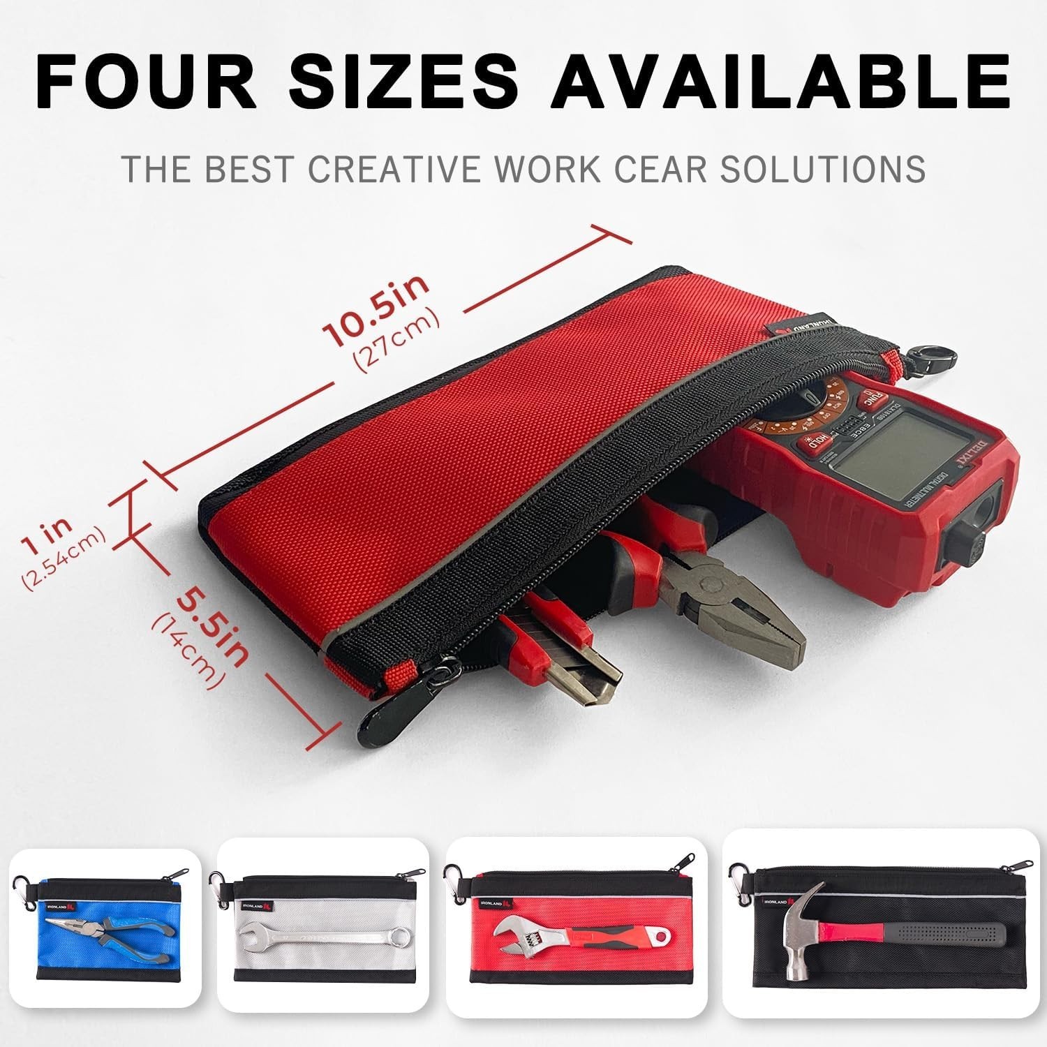 4 Pack Waterproof Tool Pouches with Zipper – Durable 1680D Organizer Bags